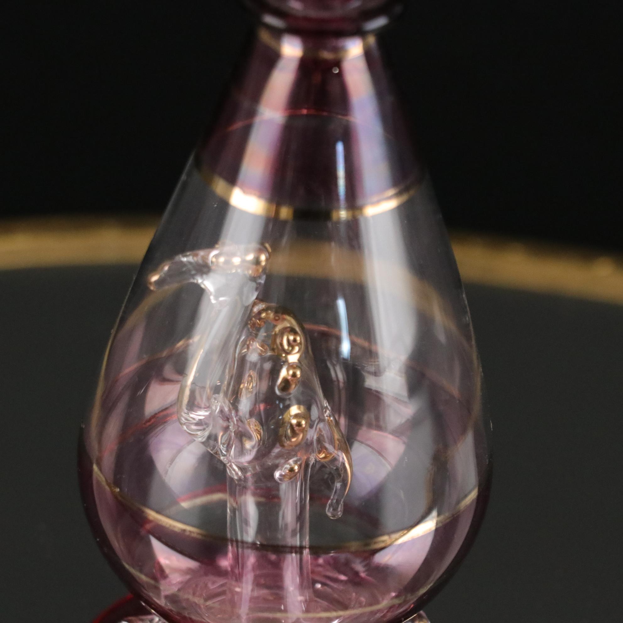 Waterford Crystal Pyramid in Vanity Set with Brass Cherub Mirror Tray & More