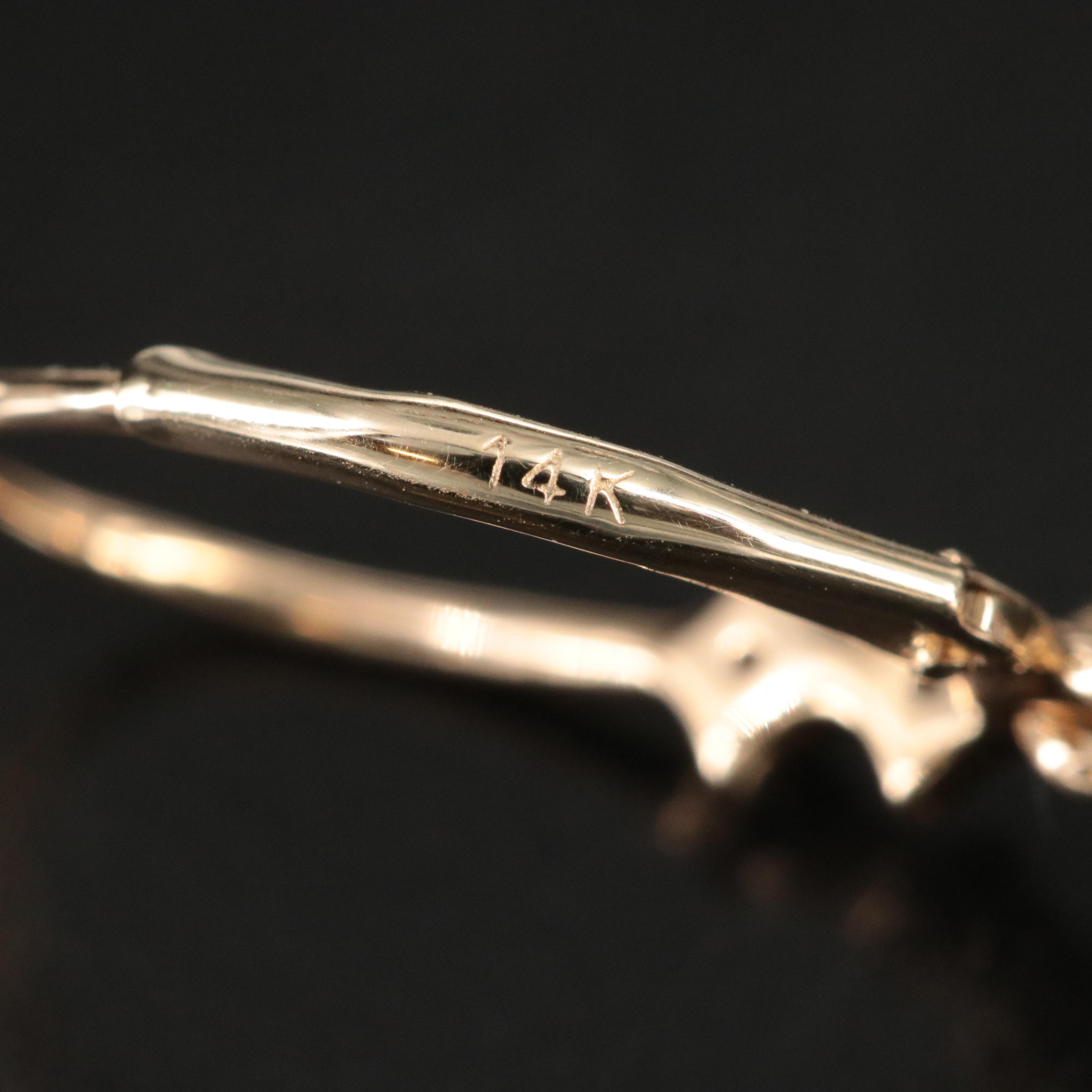 14K Ruby and Diamond Mughal Style Carved Teardrop Earrings