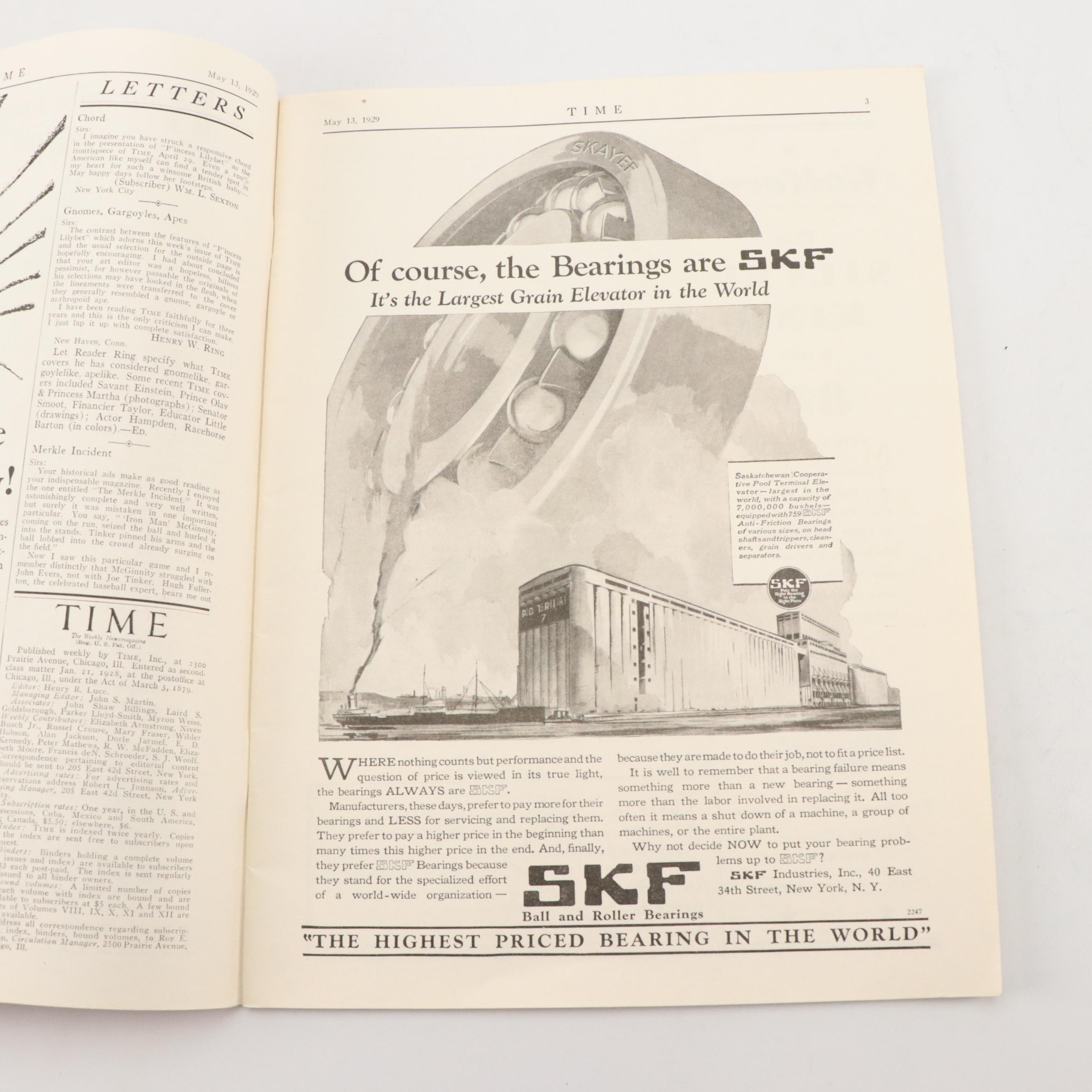 "Time" Magazine Featuring First Lady Lou Henry Hoover, 1929