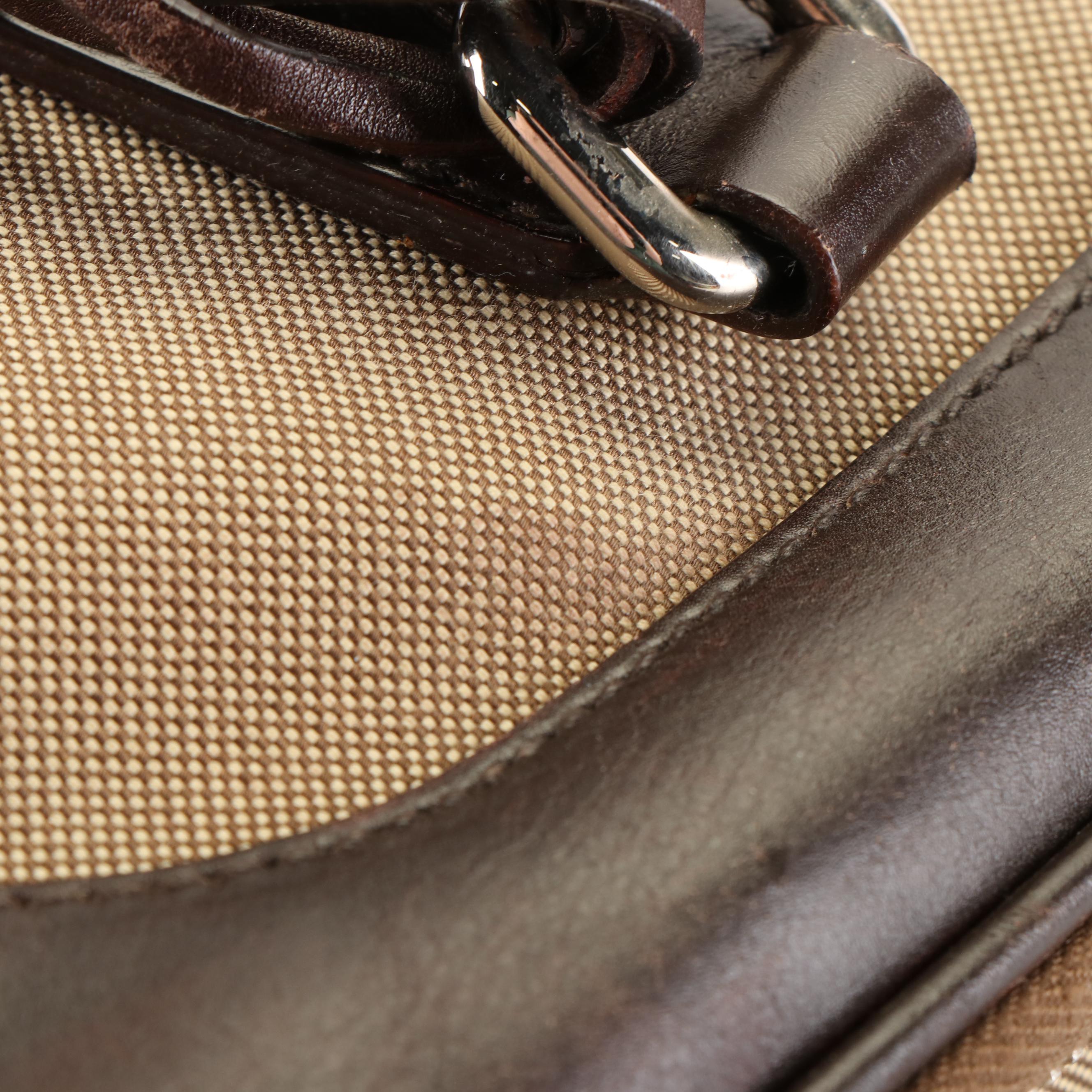 Prada Jacquard Canvas and Leather Satchel