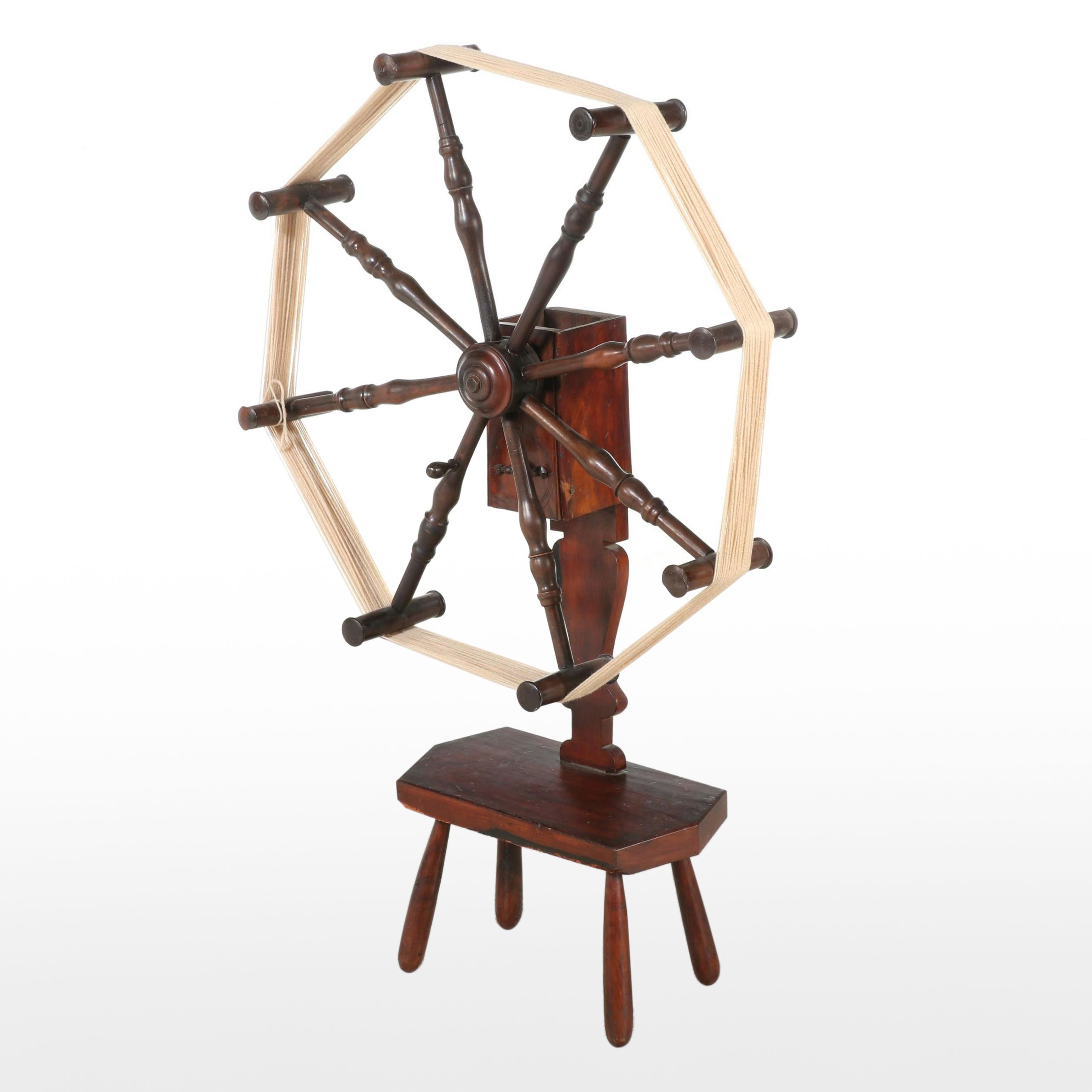 American Primitive Wooden Yarn Winder, 18th–19th Century