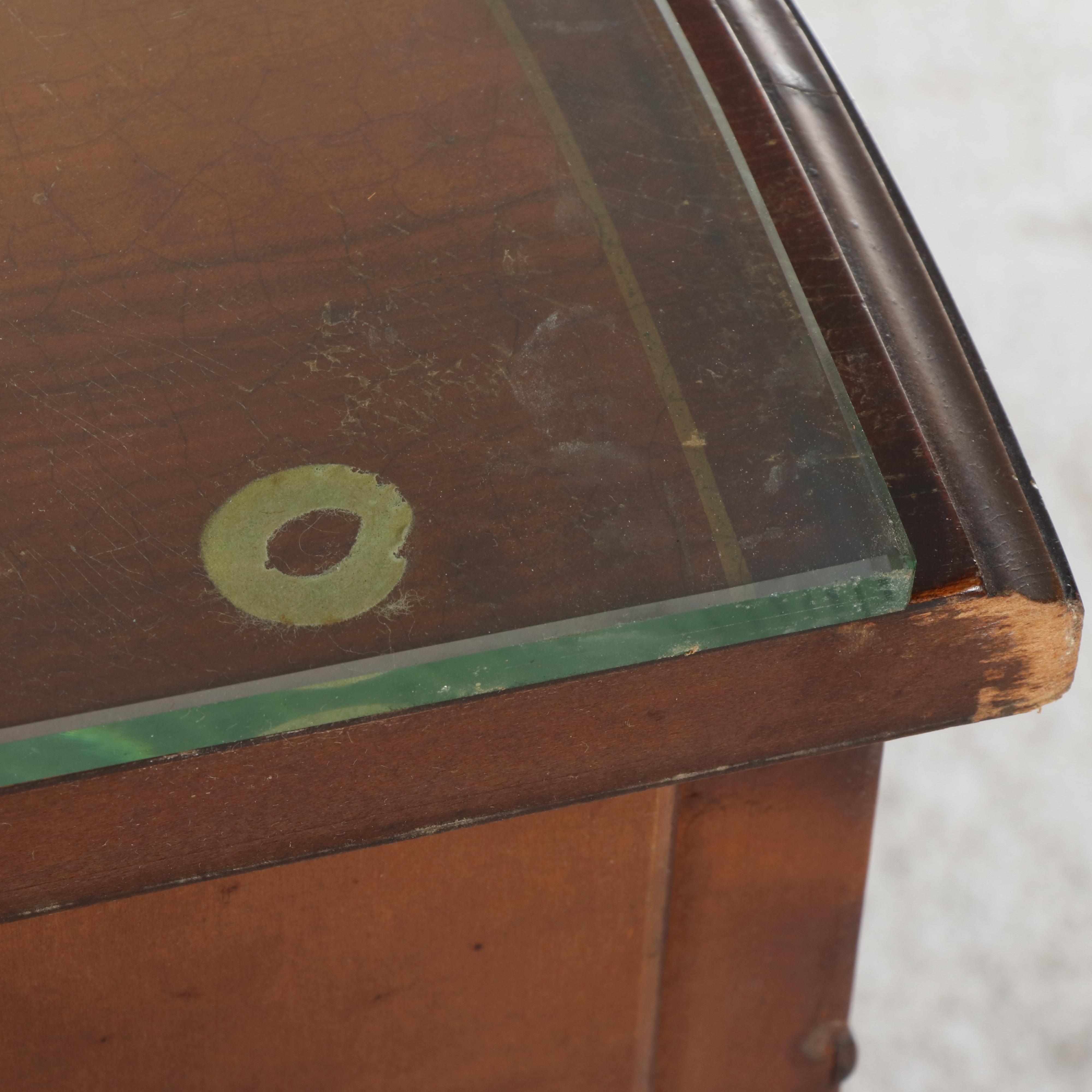 Imperial Furniture Adam Style Painted and Parcel-Gilt Satinwood Demilune Cabinet