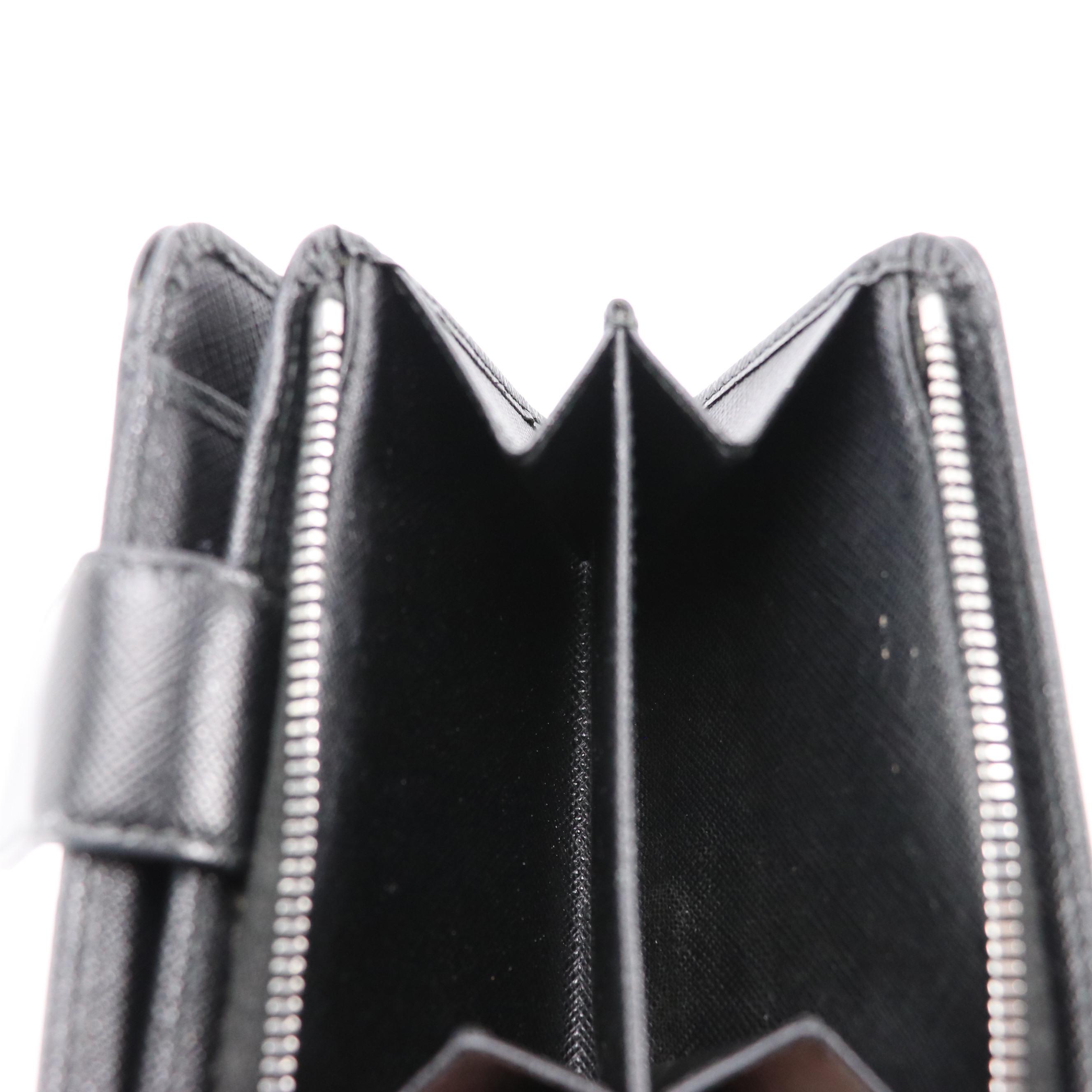 Prada Black Saffiano Leather Compact Wallet