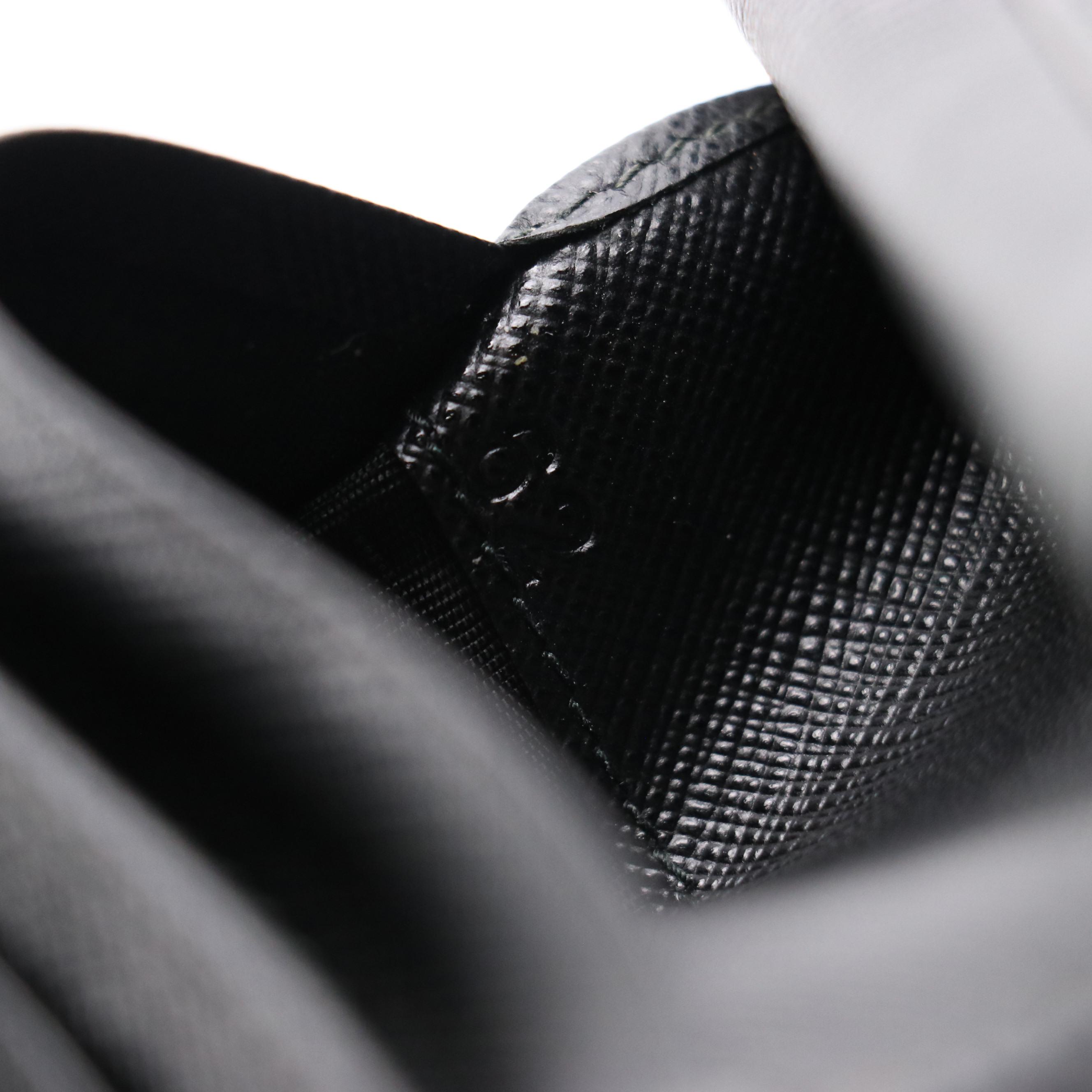 Prada Black Saffiano Leather Compact Wallet