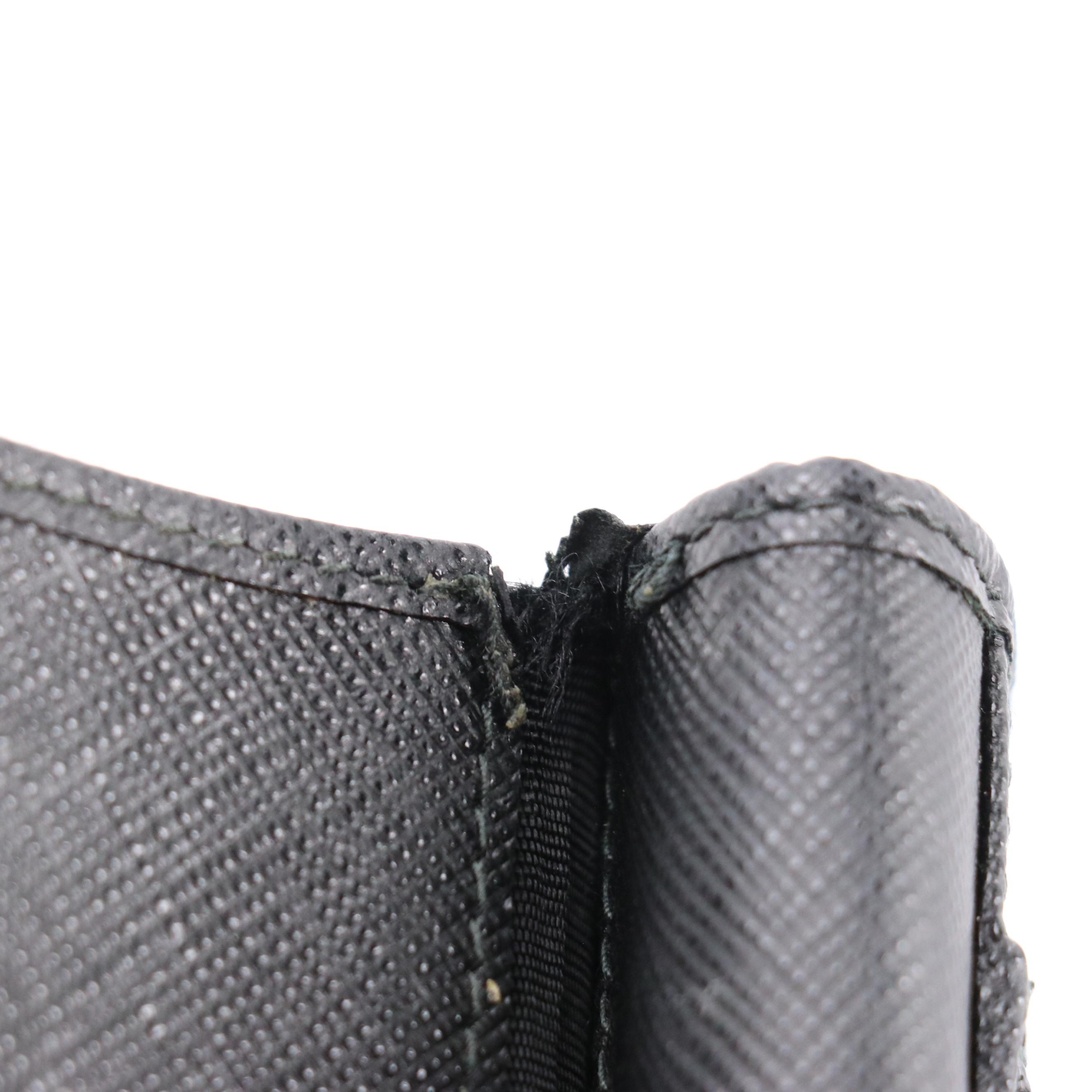 Prada Black Saffiano Leather Compact Wallet