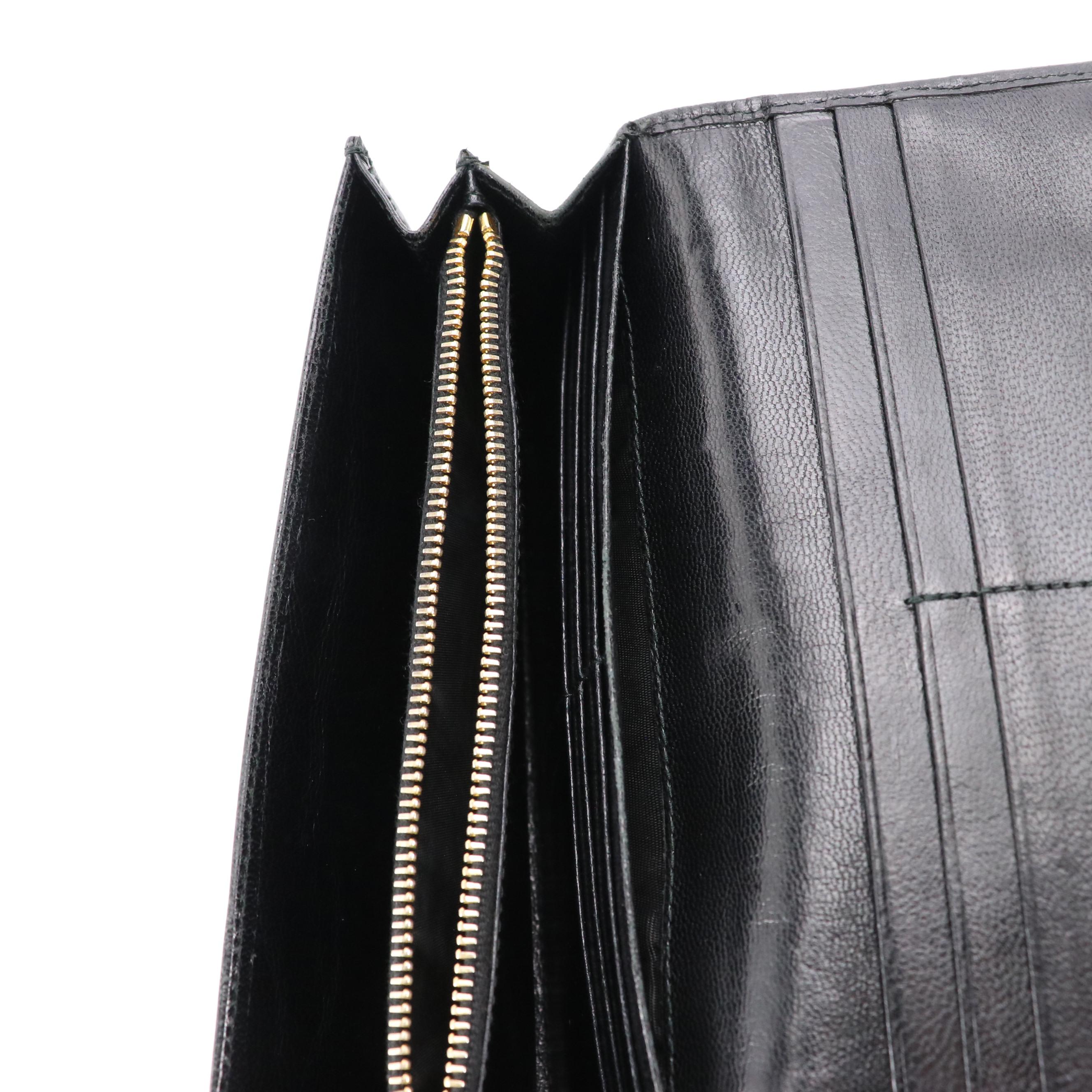 Prada Black and Brown Woven Leather Continental Wallet With Box