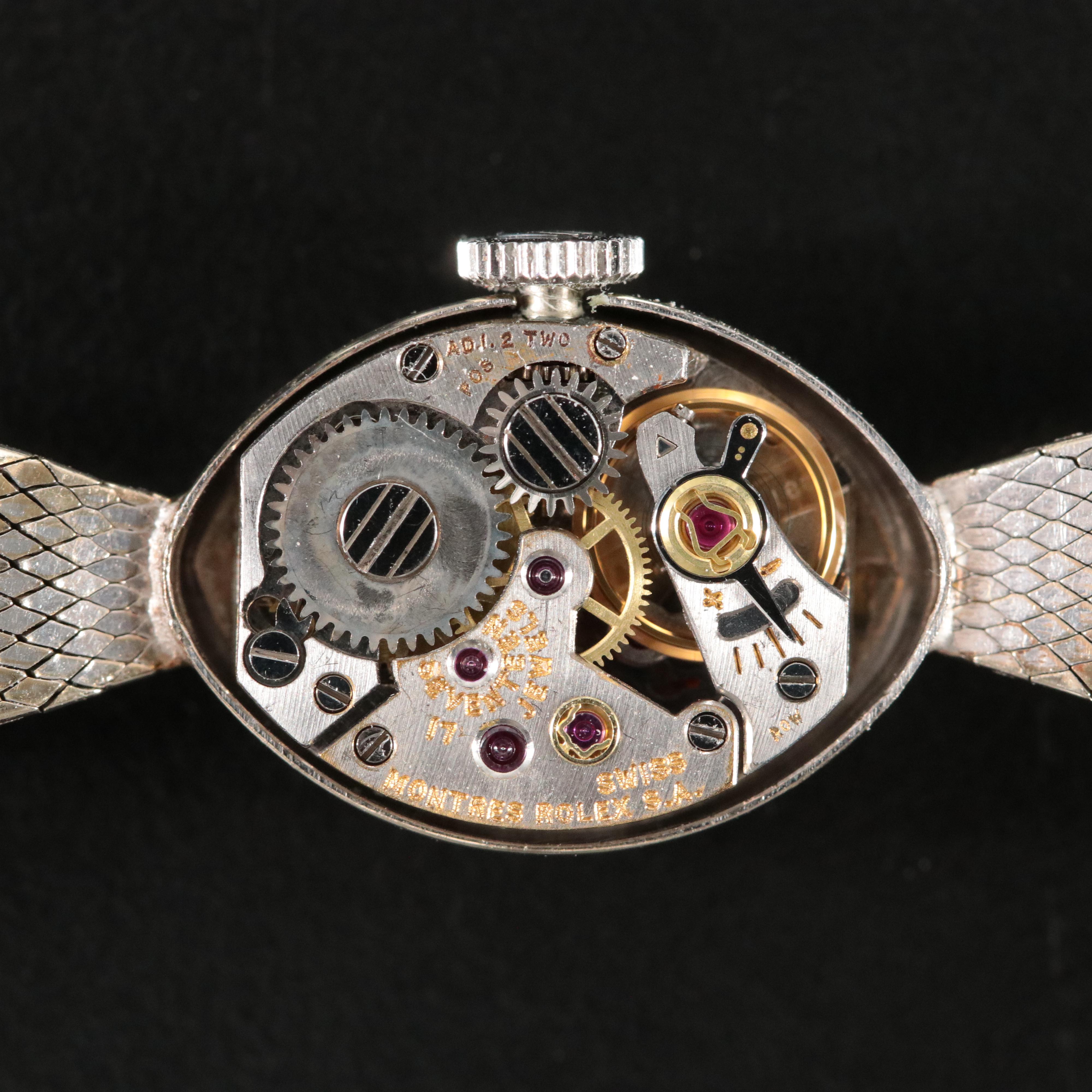 14K Vintage Rolex Custom Diamond Manual Wind Watch