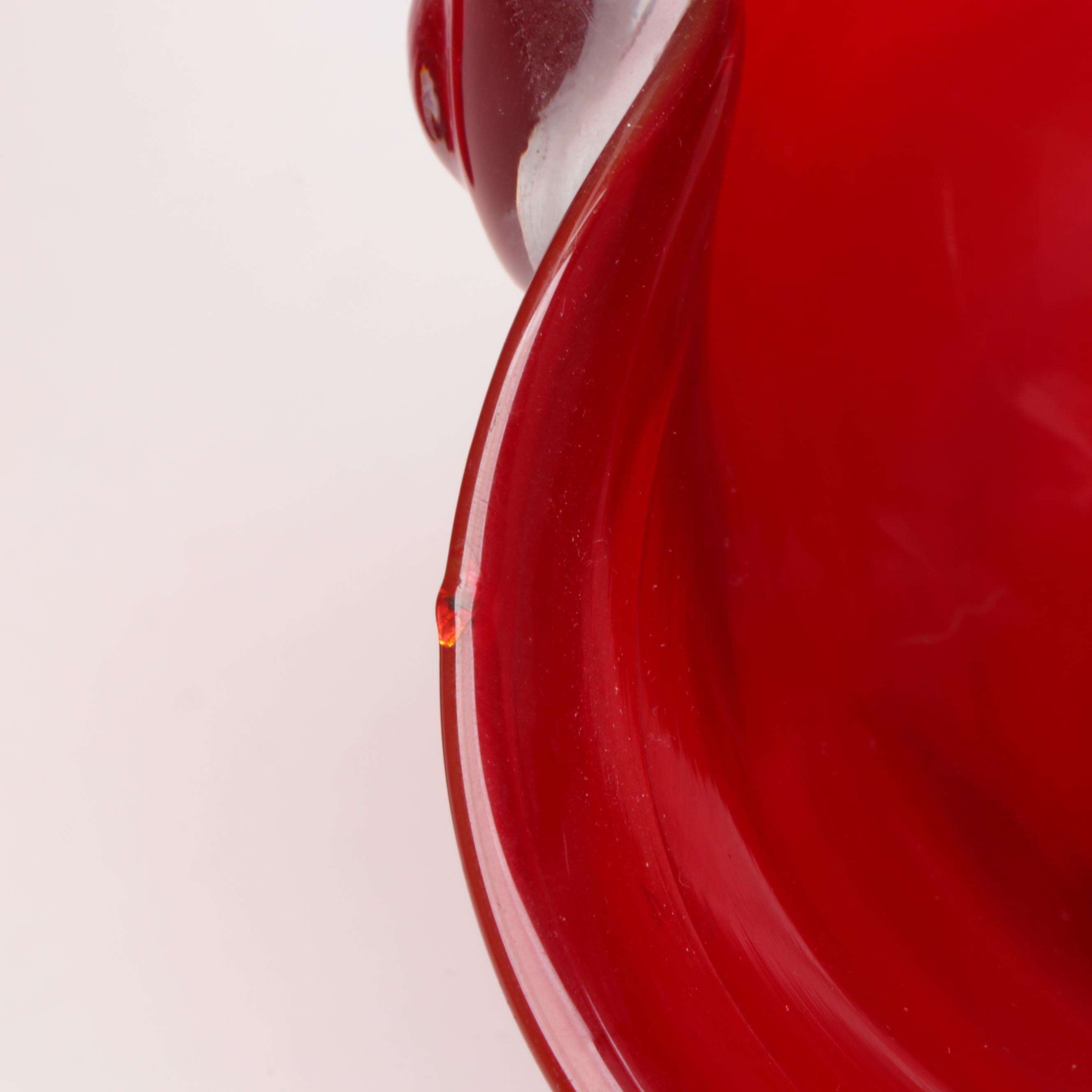 Zwiesel Glas Ruby Glass Basket, Compote, and Vases