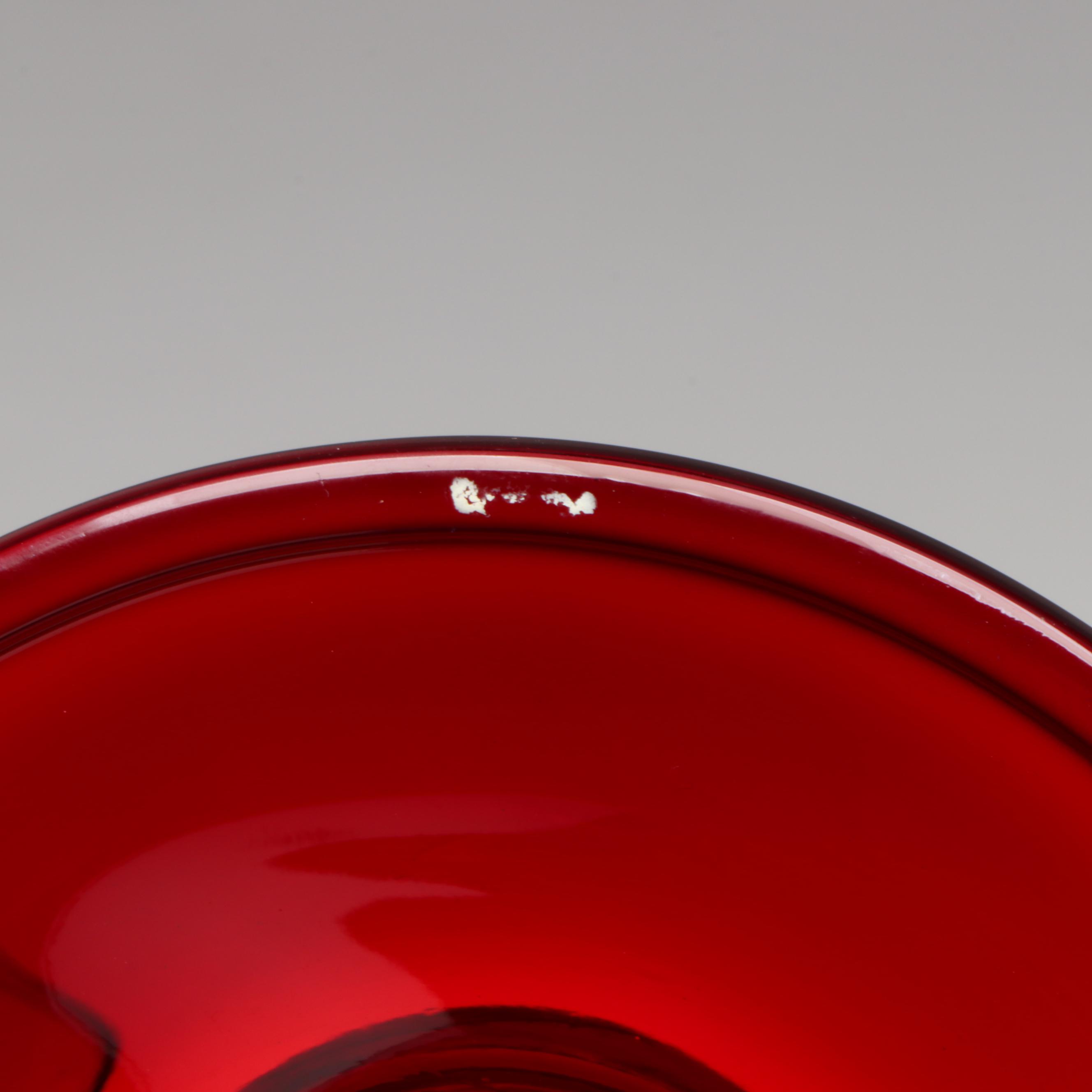 Zwiesel Glas Ruby Glass Basket, Compote, and Vases