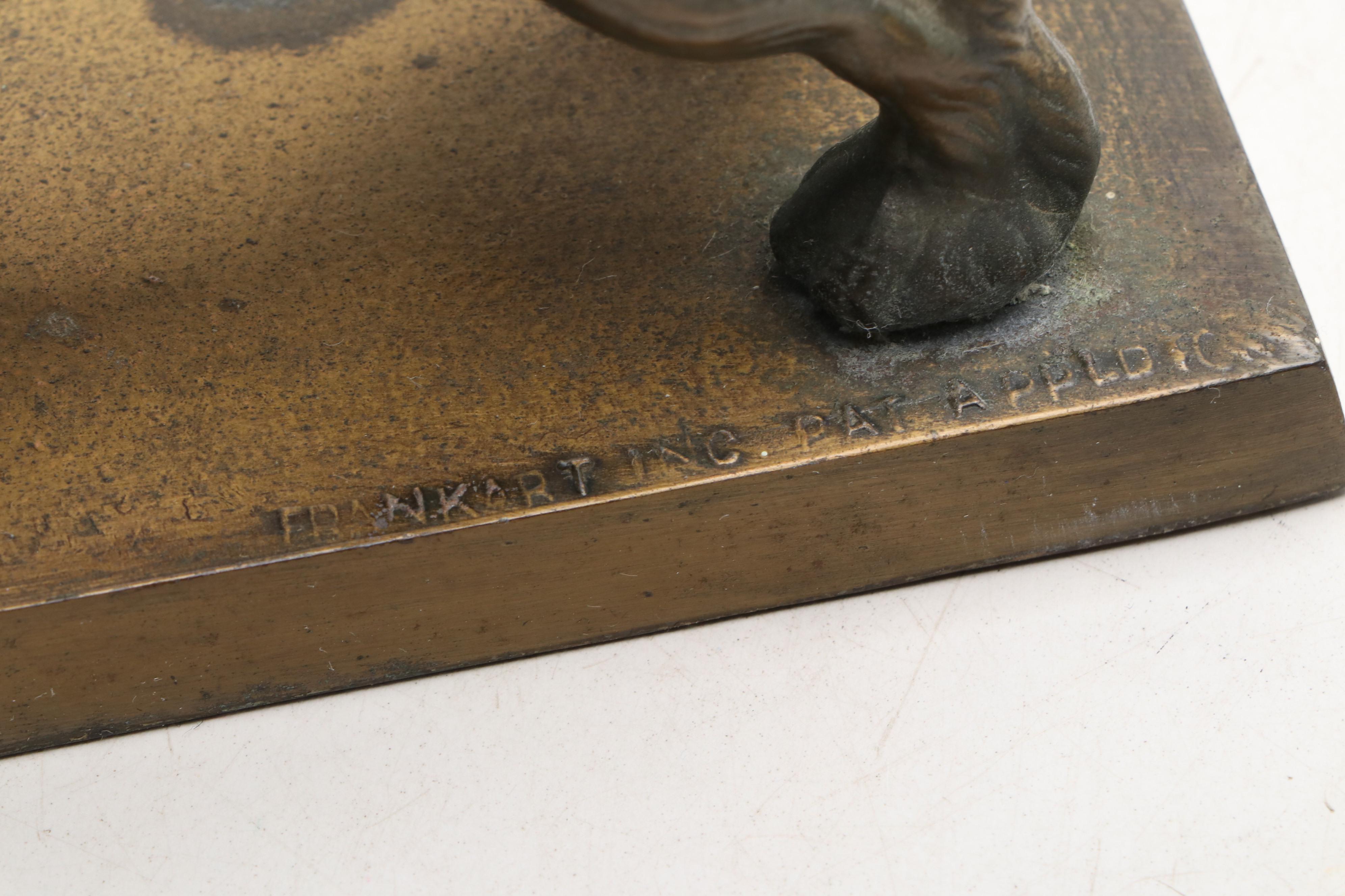 Frankart Cast Metal Spaniel Dog Bookends, Early to Mid-20th Century