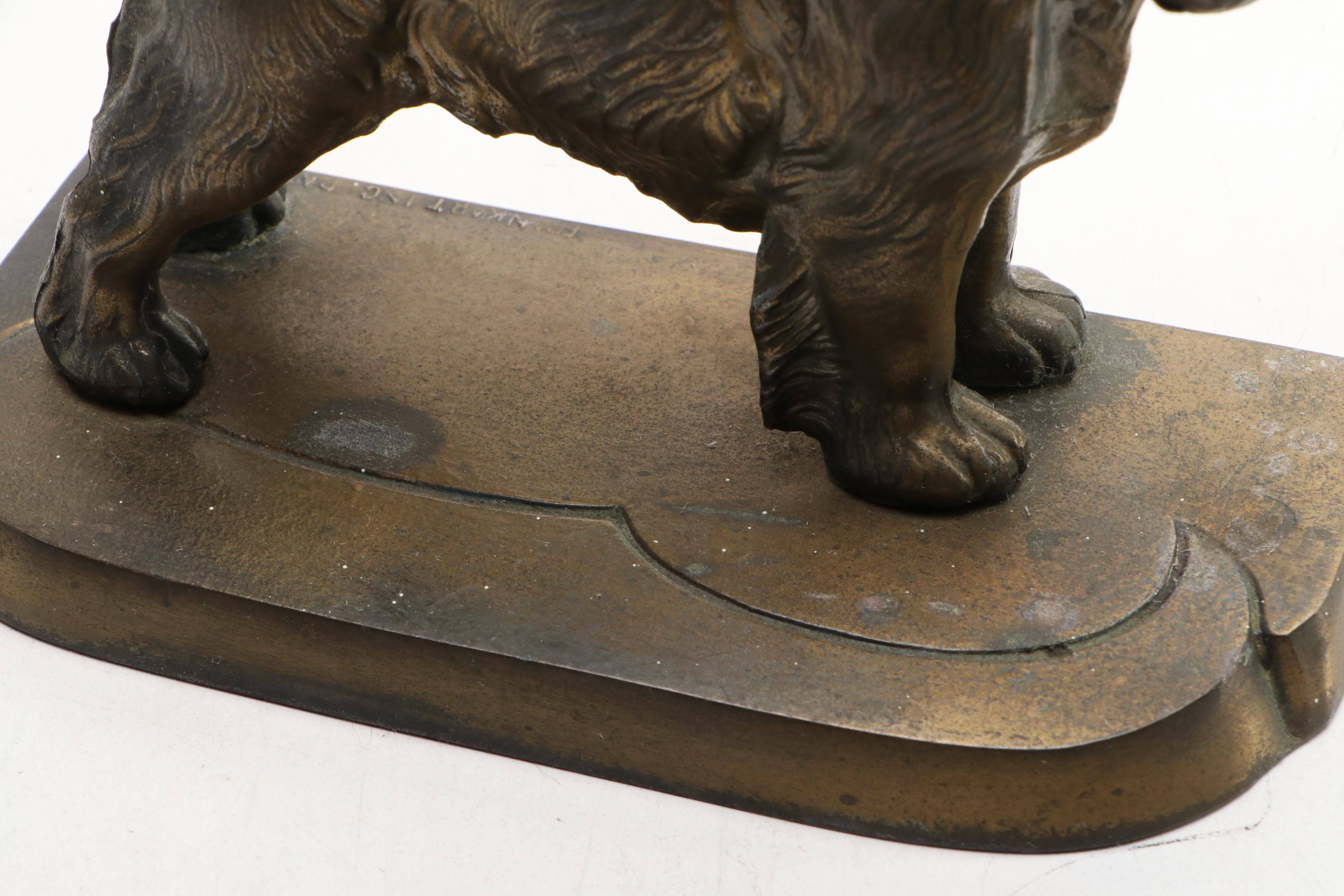 Frankart Cast Metal Spaniel Dog Bookends, Early to Mid-20th Century