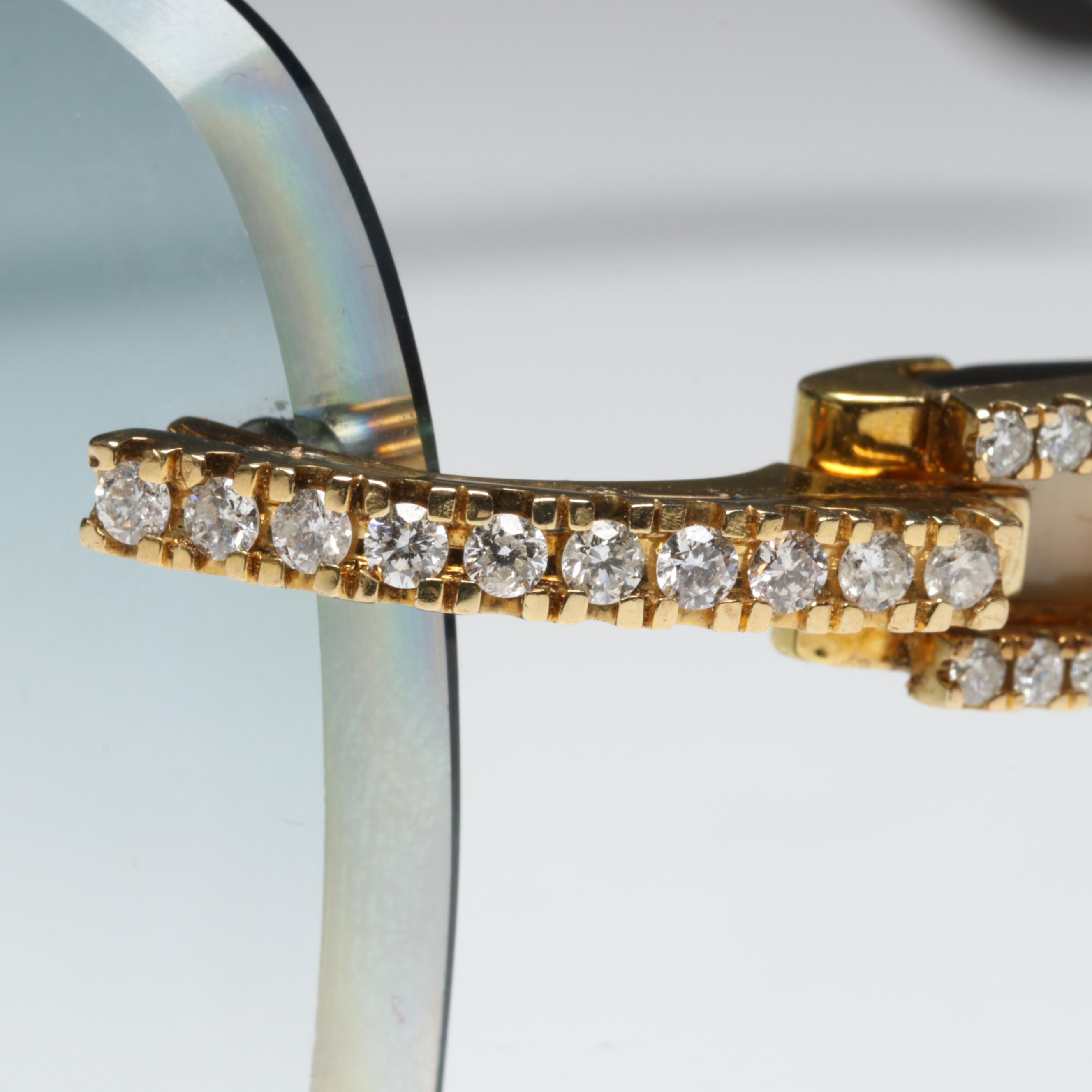 Cartier 10K Gold 1.60 CTW Diamond Embellished Blue Tint Rimless Sunglasses