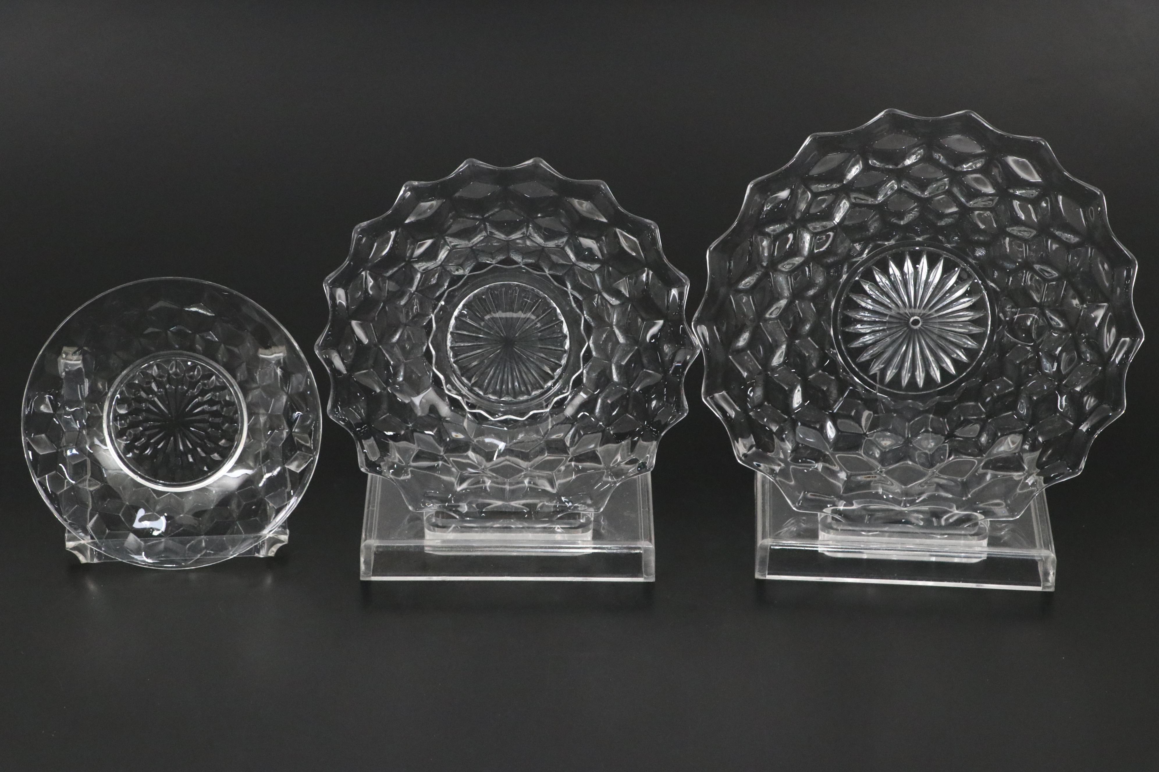 Fostoria "American Clear" Glass Stemware, Plates and Condiment Serveware