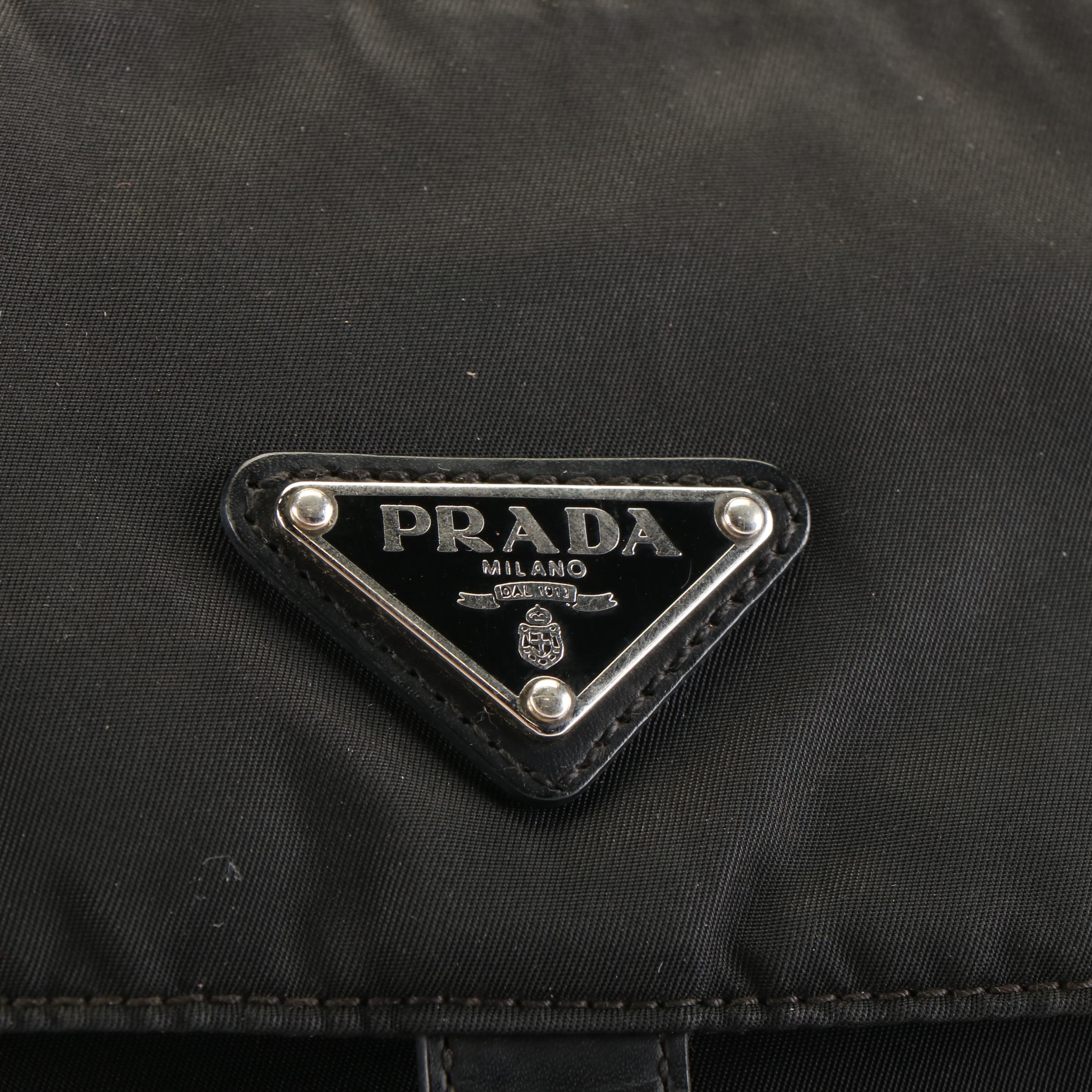 Prada Black Tessuto Nylon Messenger Bag