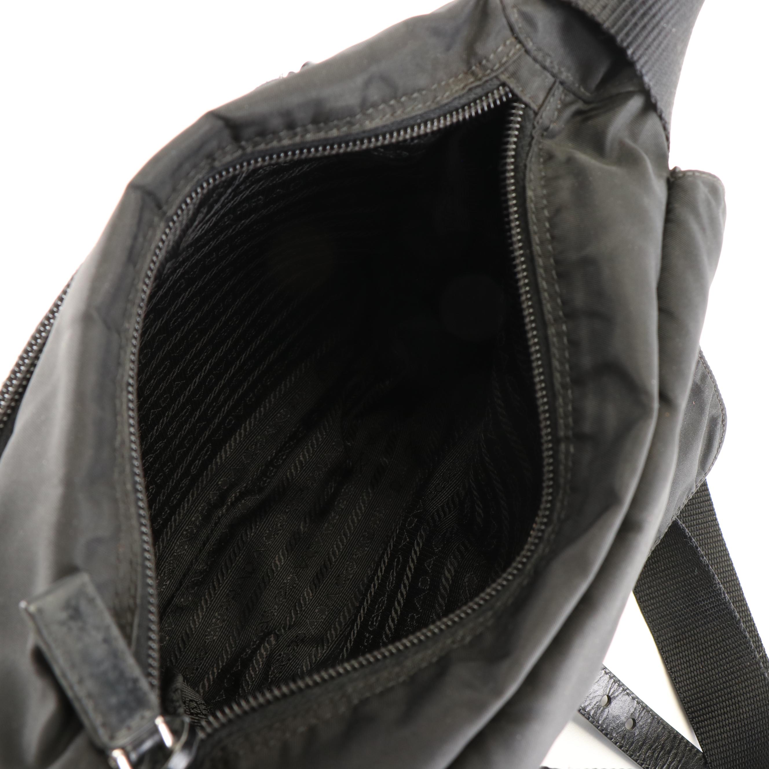 Prada Black Tessuto Nylon Messenger Bag