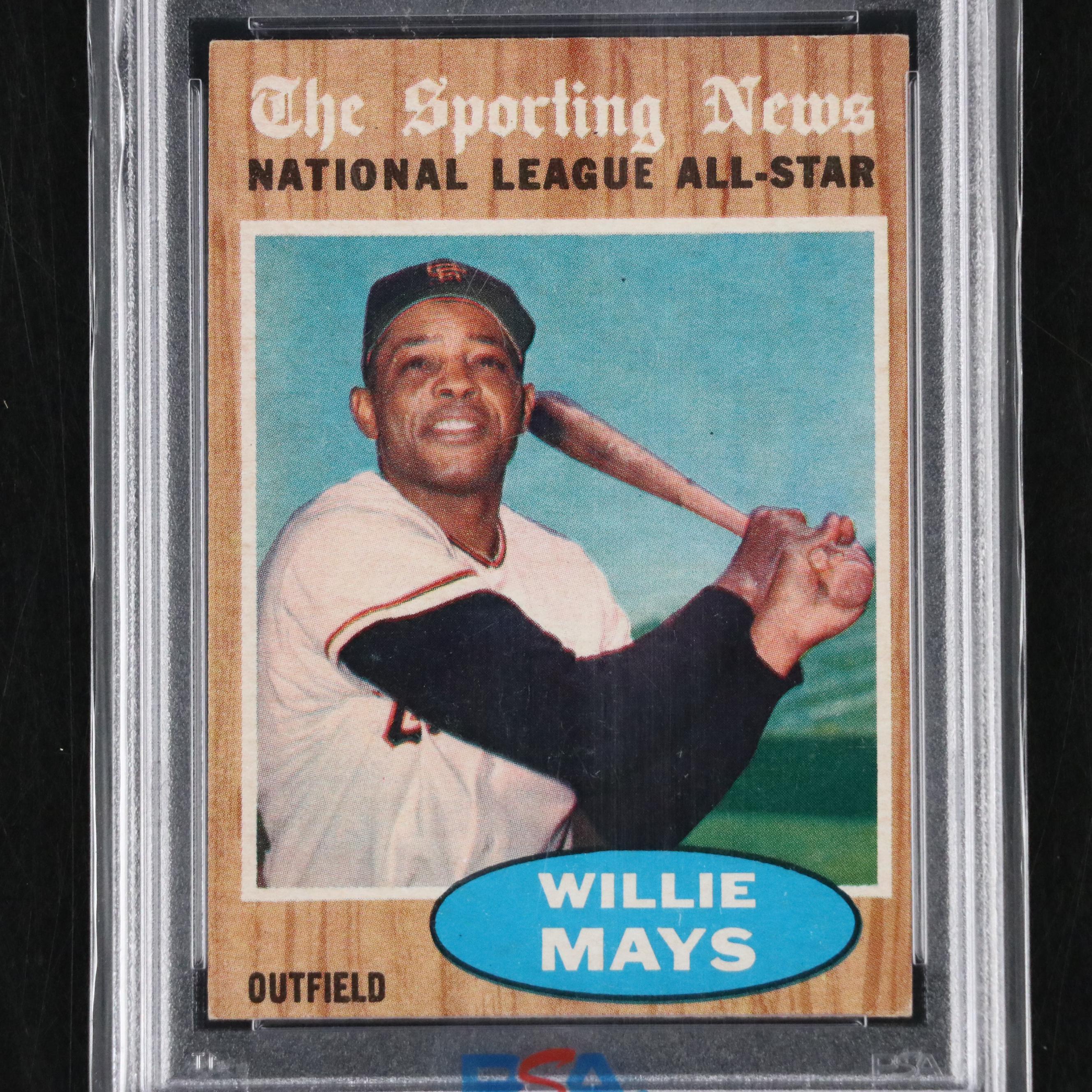 1962 Topps Joe Torre Rookie and PSA Graded Willie Mays All-Star Baseball Cards