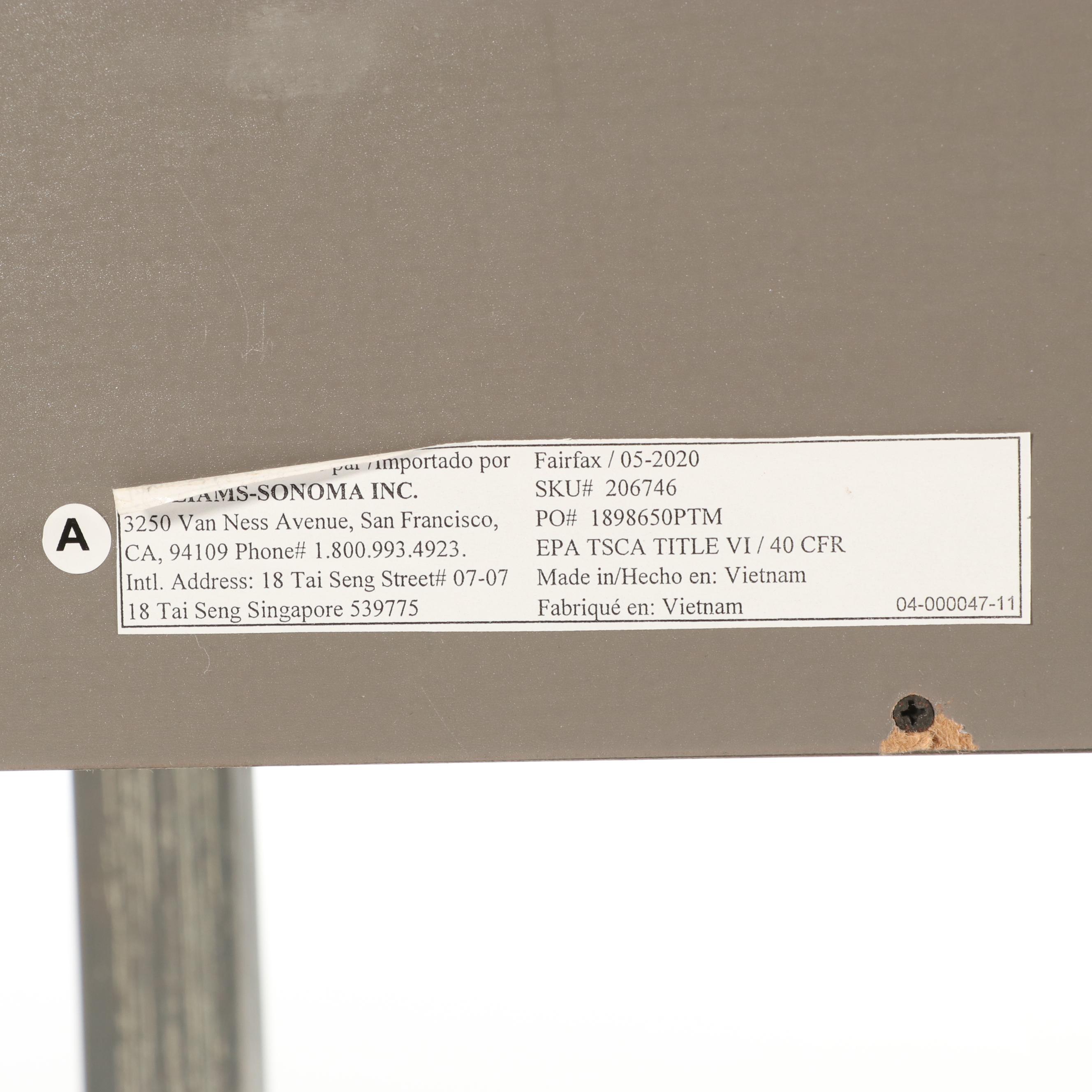 Pottery Barn Teen "Fairfax" Nightstand in Smoked Charcoal Finish