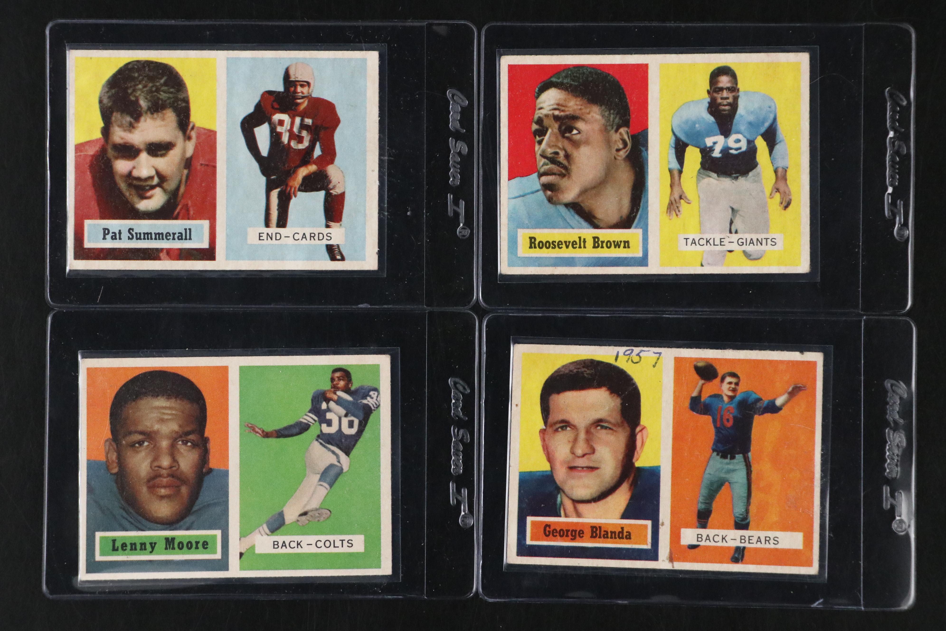 Topps Football Cards Featuring Lou Groza, George Blanda, and More, 1956-1960