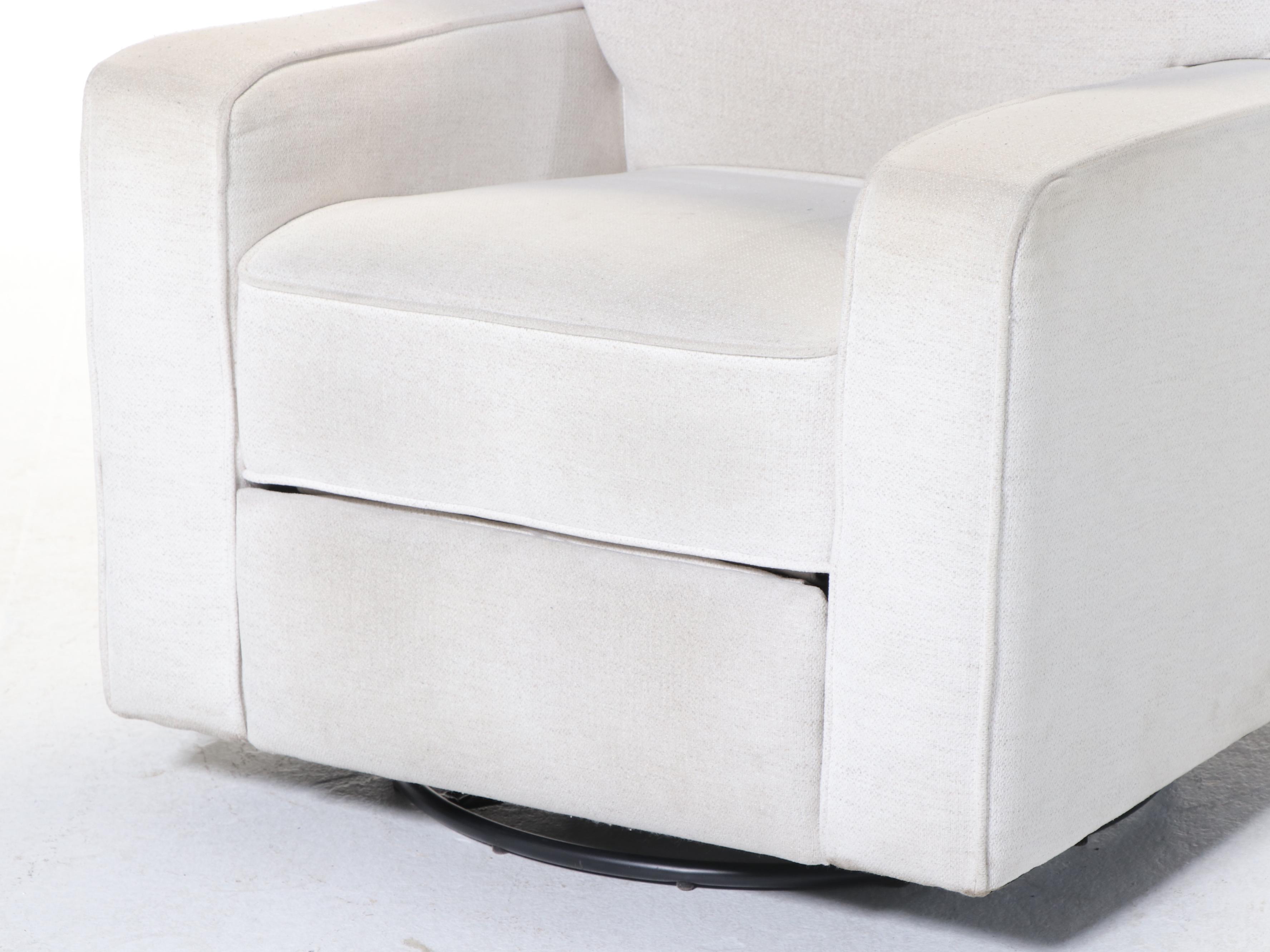 Pottery Barn "Comfort" Upholstered Swivel-Gliding Power-Recliner