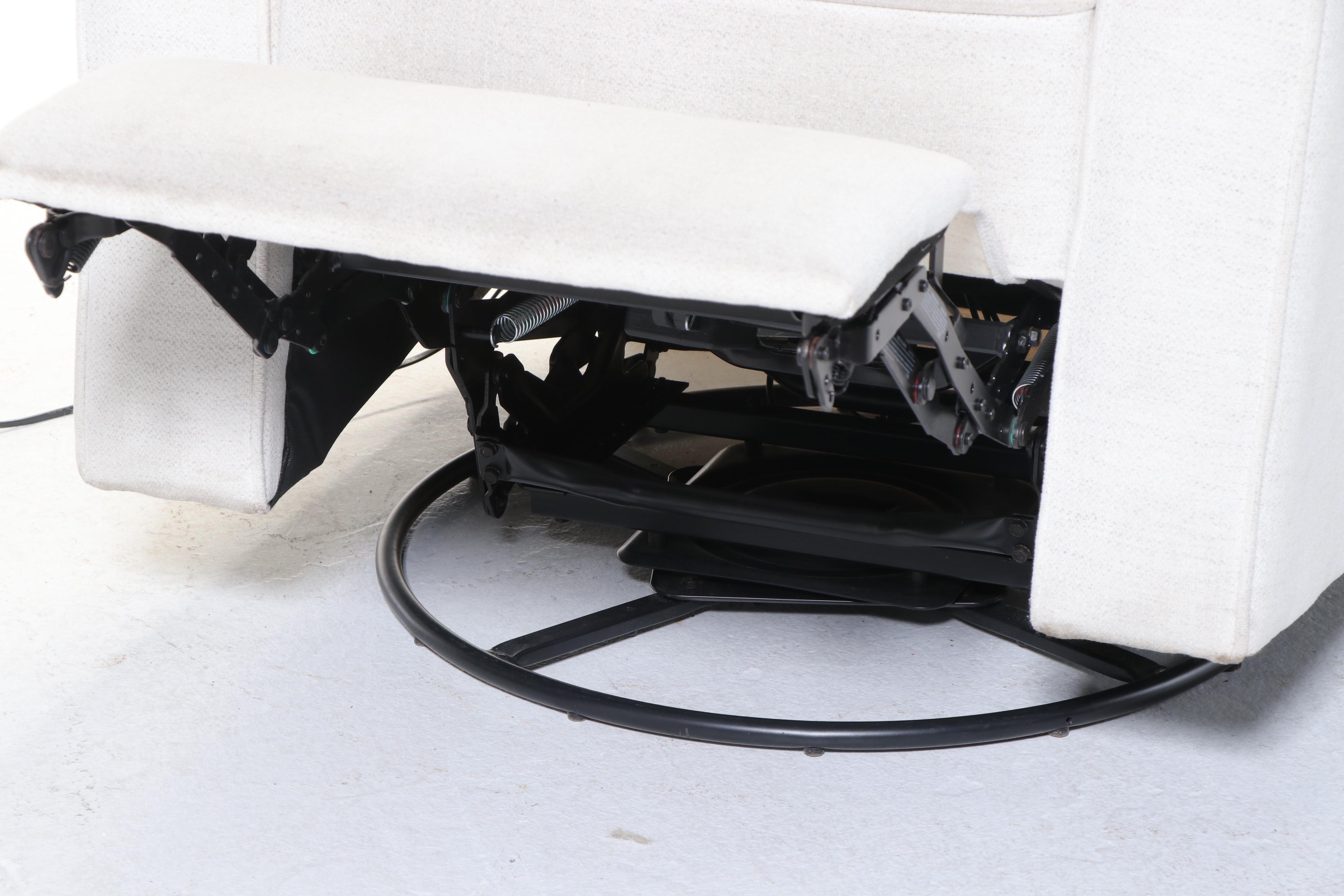 Pottery Barn "Comfort" Upholstered Swivel-Gliding Power-Recliner