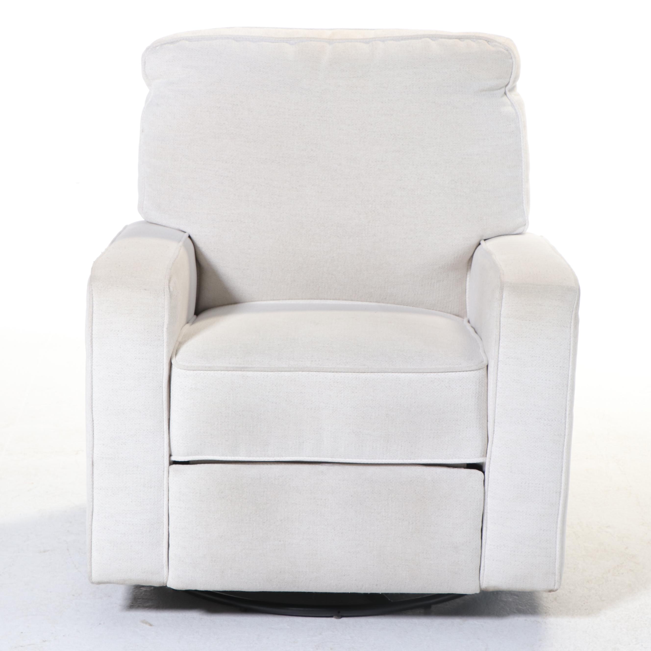 Pottery Barn "Comfort" Upholstered Swivel-Gliding Power-Recliner