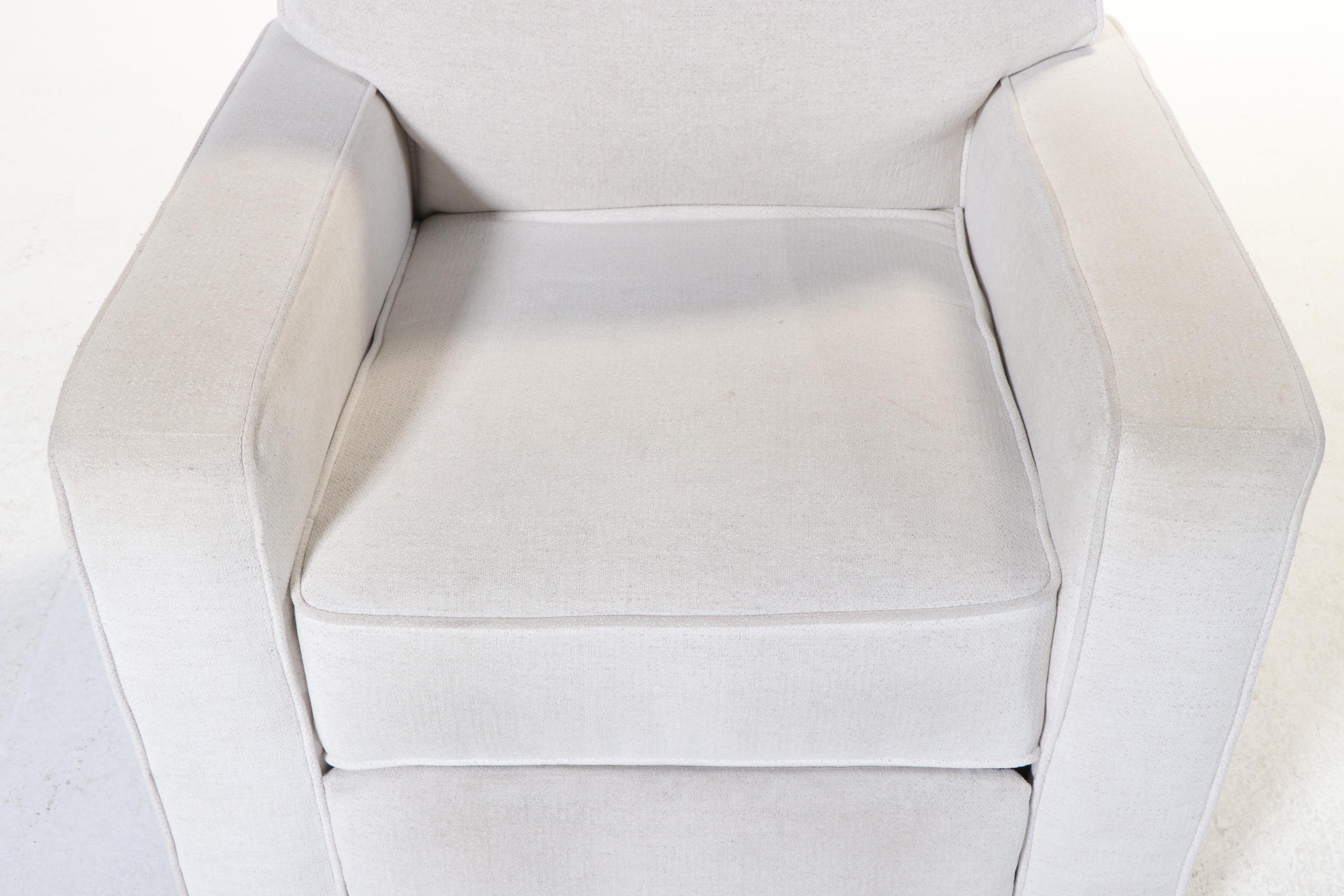 Pottery Barn "Comfort" Upholstered Swivel-Gliding Power-Recliner