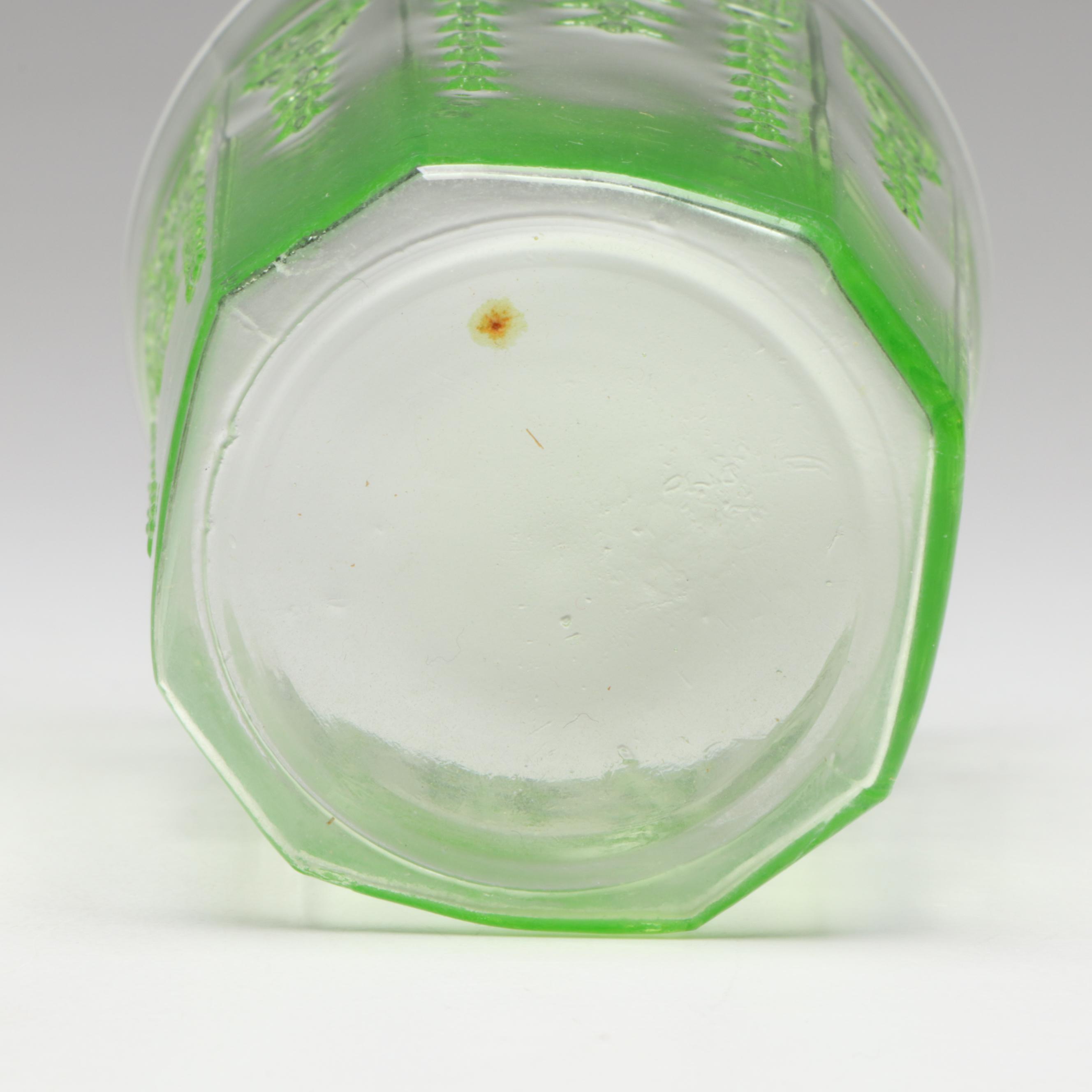 Anchor Hocking "Princess Green" Uranium Glass Tumblers, Pitchers, and Bowls