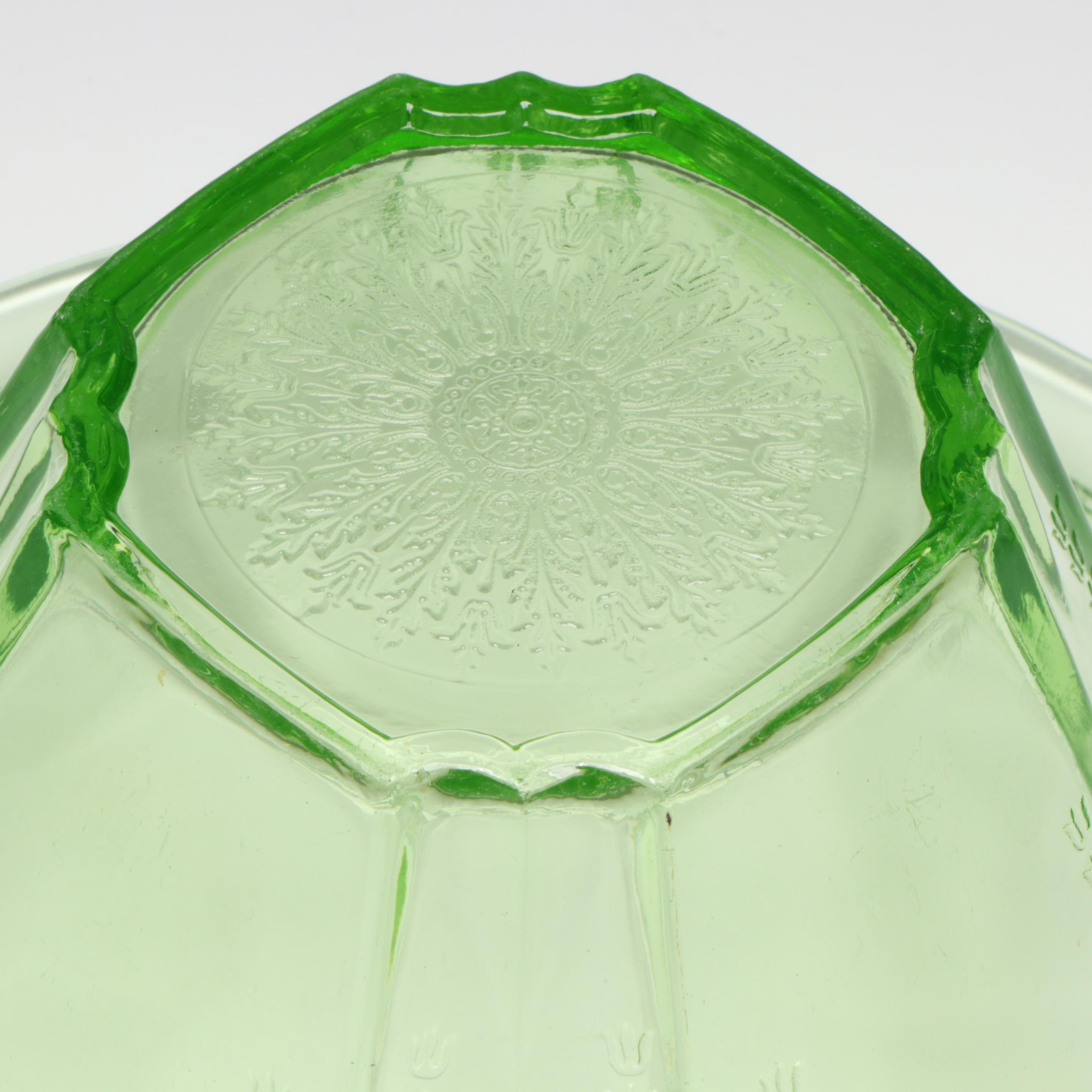 Anchor Hocking "Princess Green" Uranium Glass Tumblers, Pitchers, and Bowls