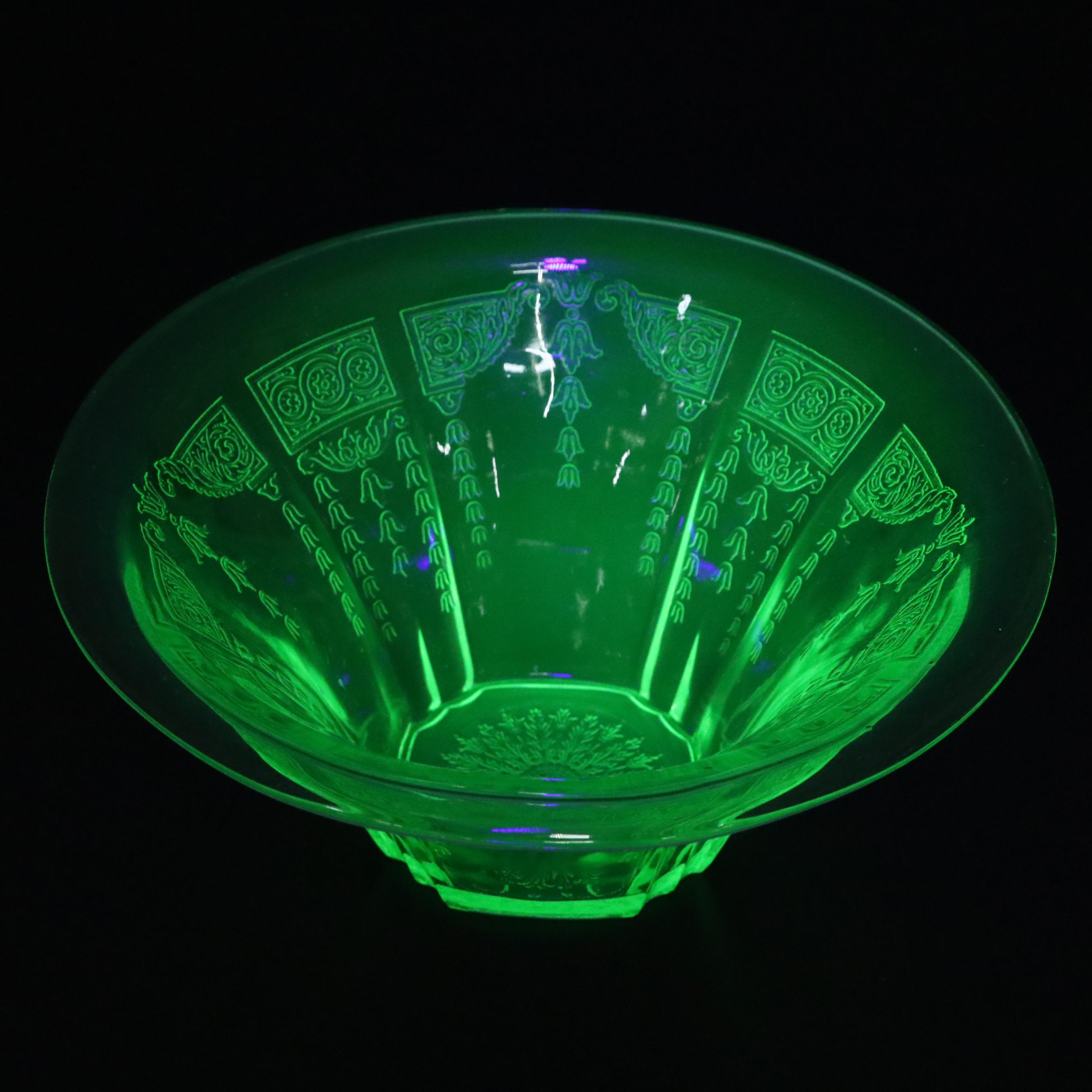 Anchor Hocking "Princess Green" Uranium Glass Tumblers, Pitchers, and Bowls