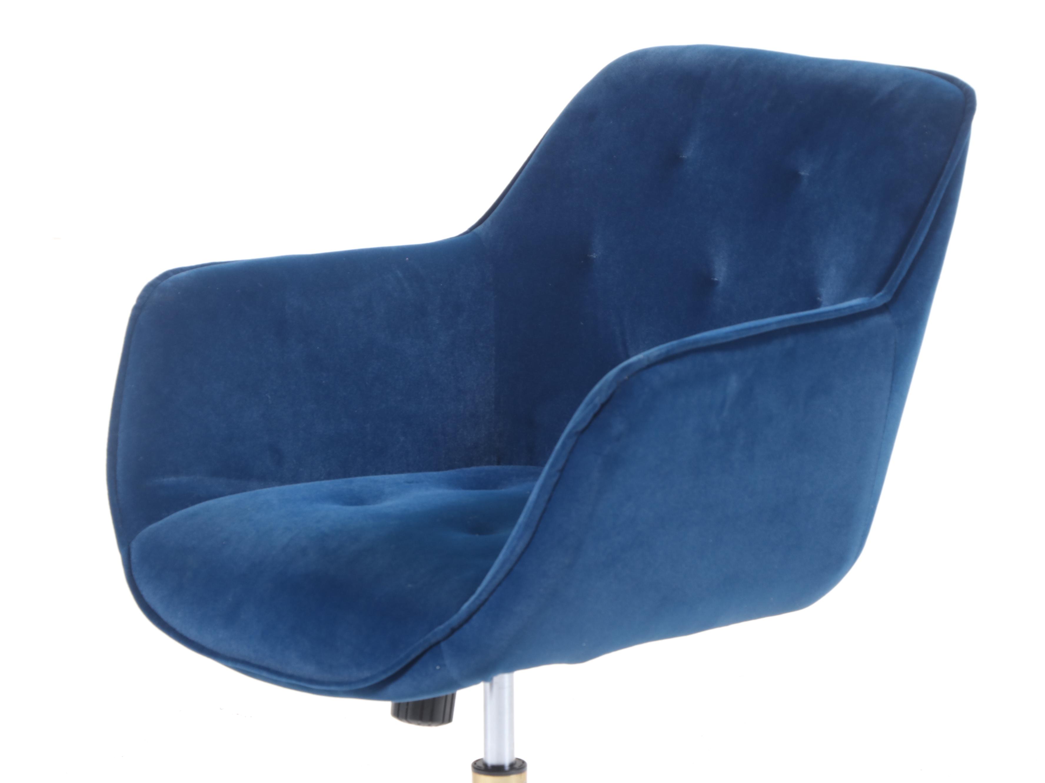 Hulala Home Brass-Patinated Metal Adjustable-Height Swivel-Tilt Desk Chair