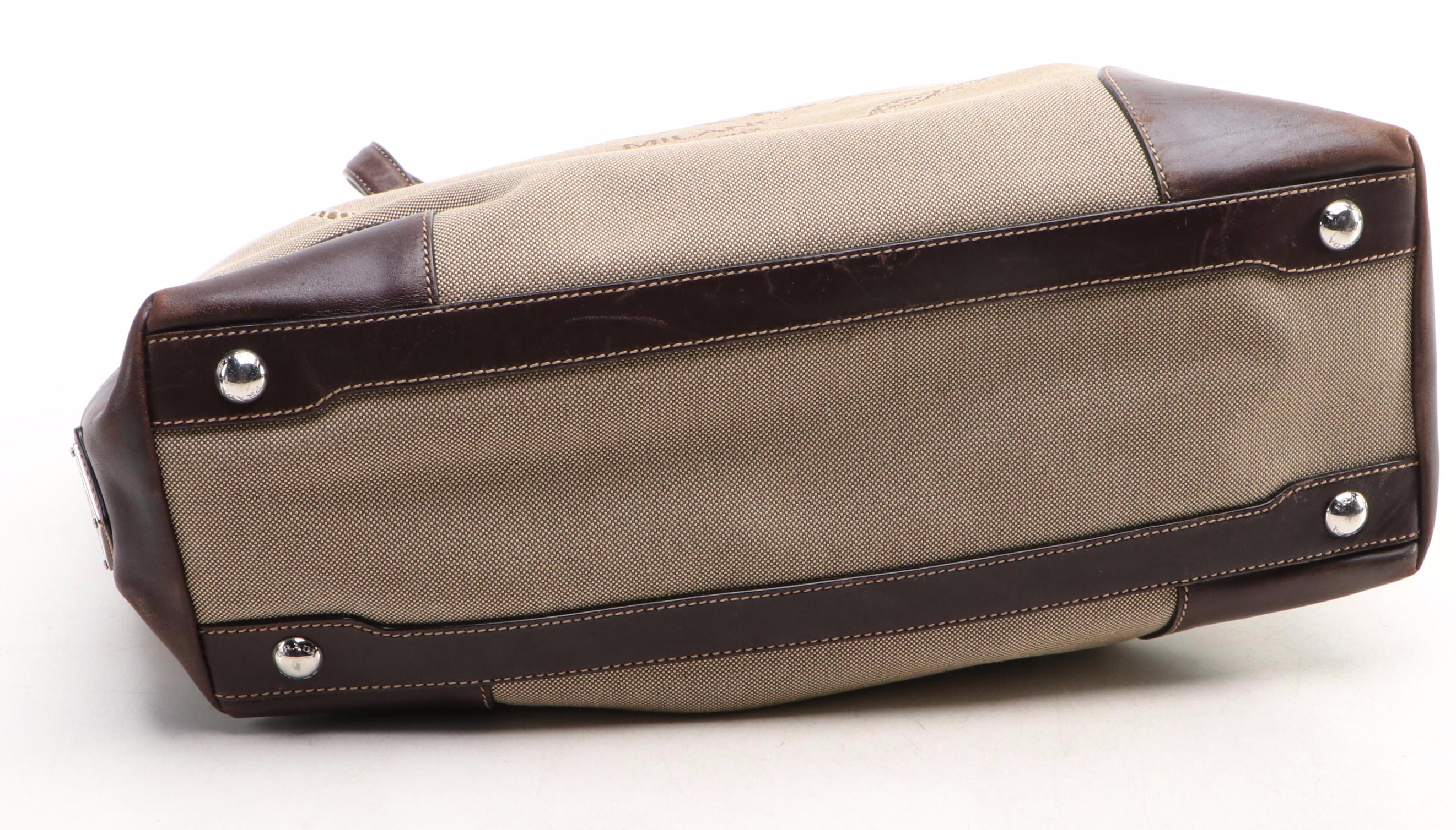 Prada Canapa Logo Tote Bag in Canvas and Leather