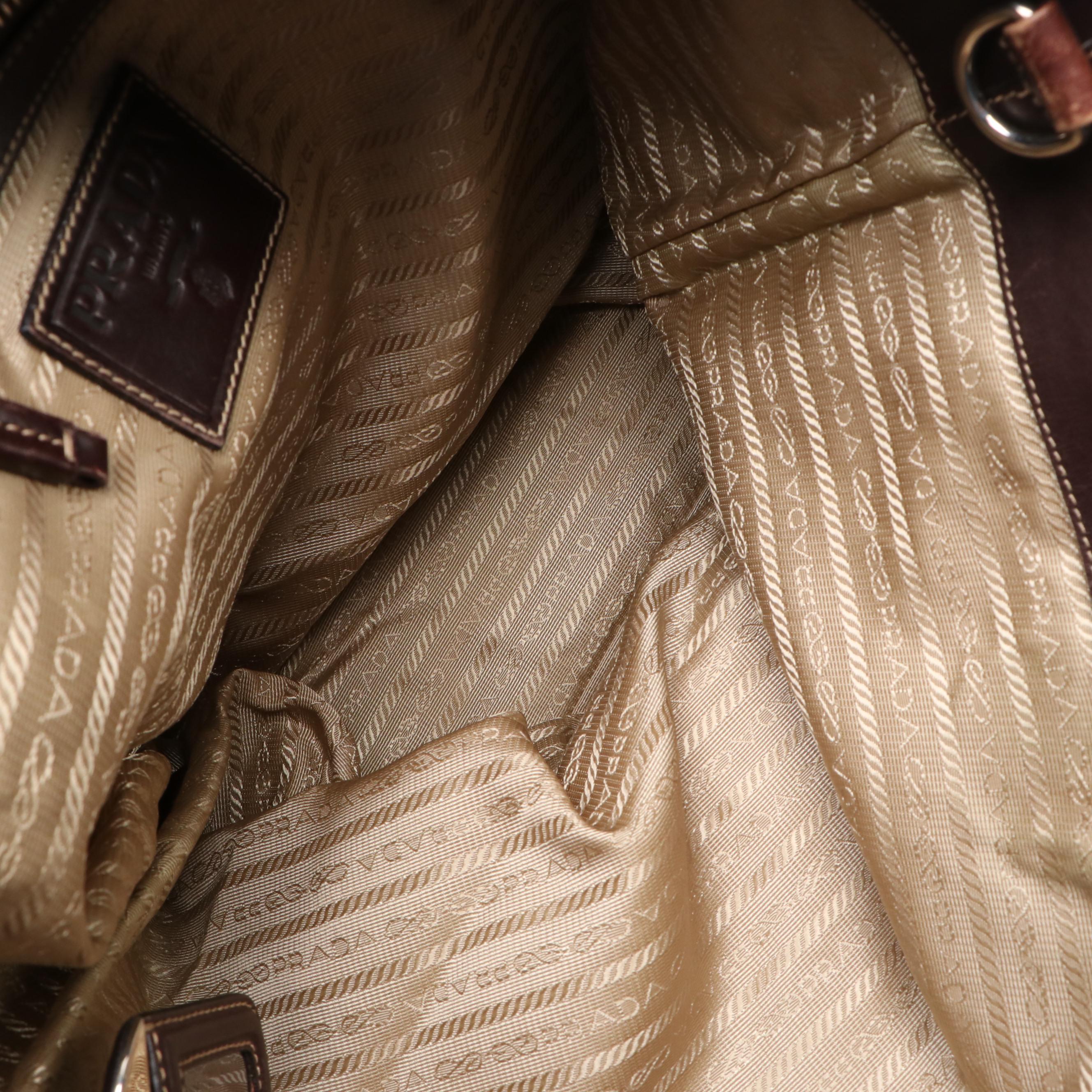 Prada Canapa Logo Tote Bag in Canvas and Leather