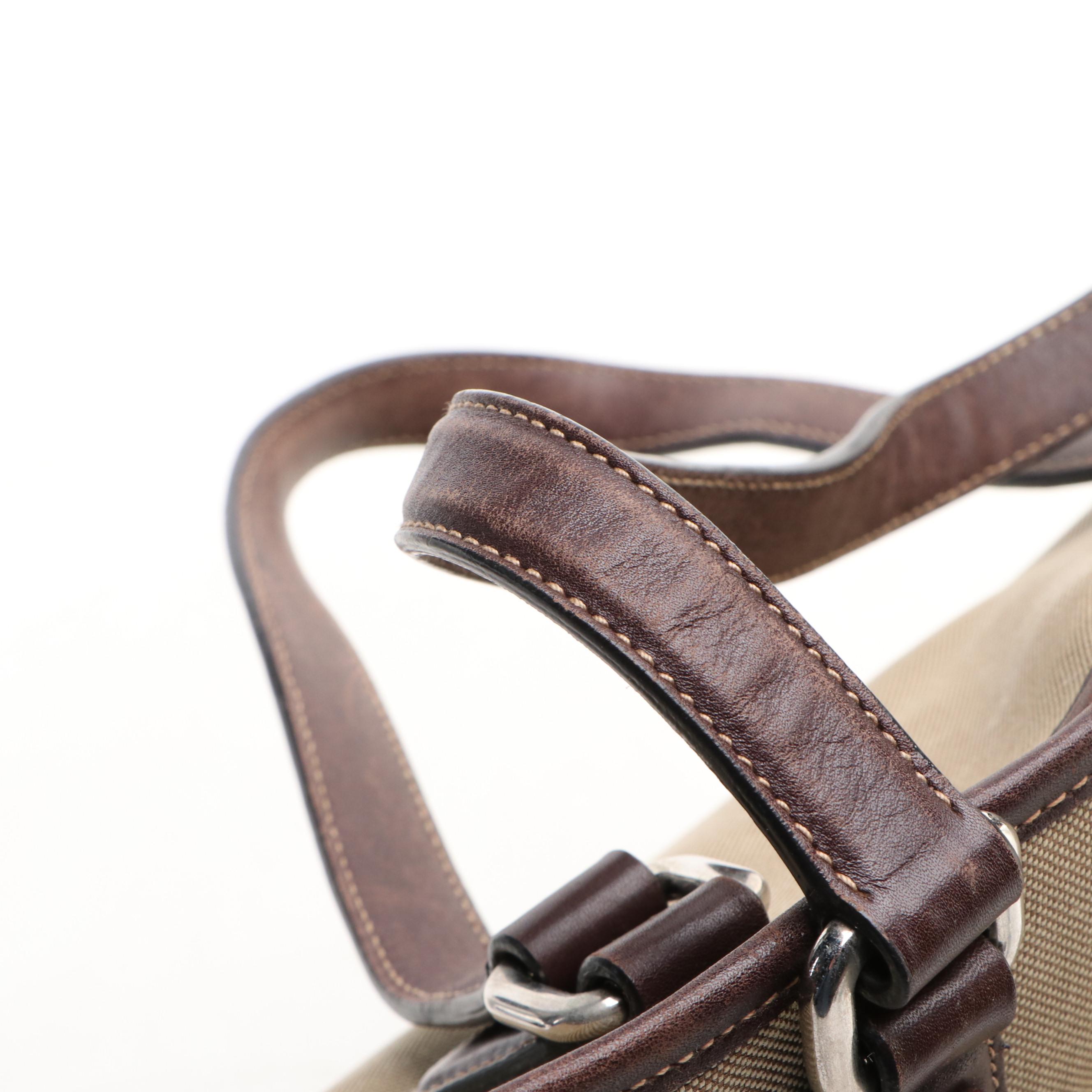 Prada Canapa Logo Tote Bag in Canvas and Leather