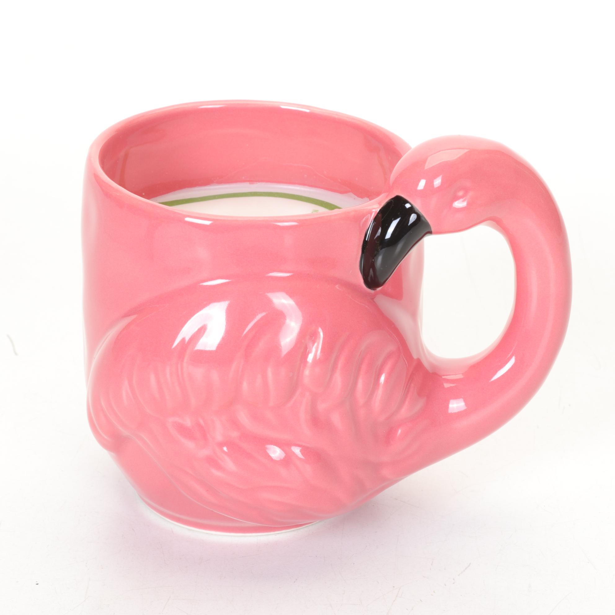 Flamingo Themed Birdhouse, Candles & Other Decor