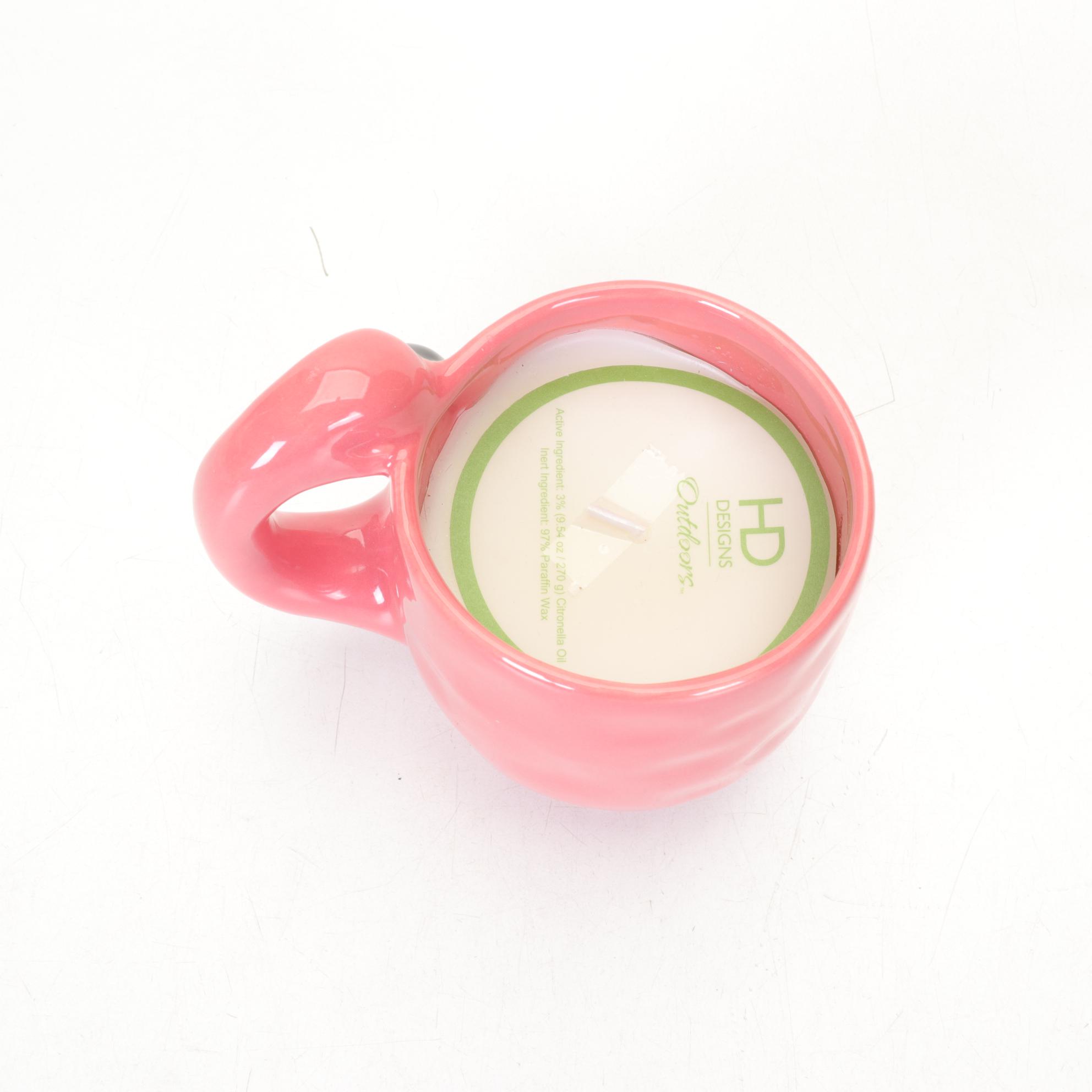 Flamingo Themed Birdhouse, Candles & Other Decor