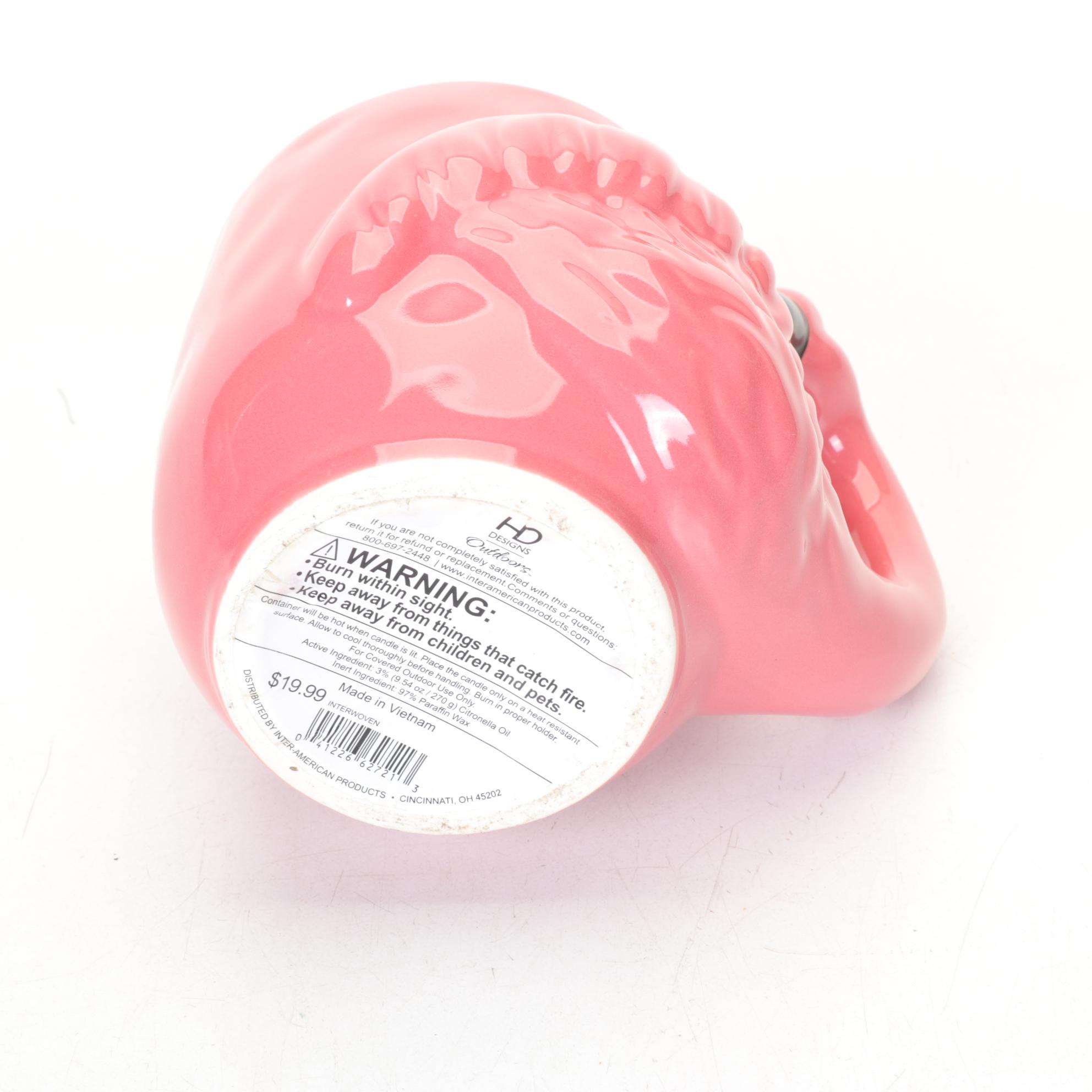 Flamingo Themed Birdhouse, Candles & Other Decor