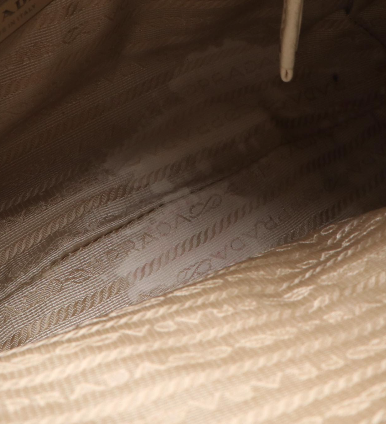 Prada White Leather Shoulder Bag