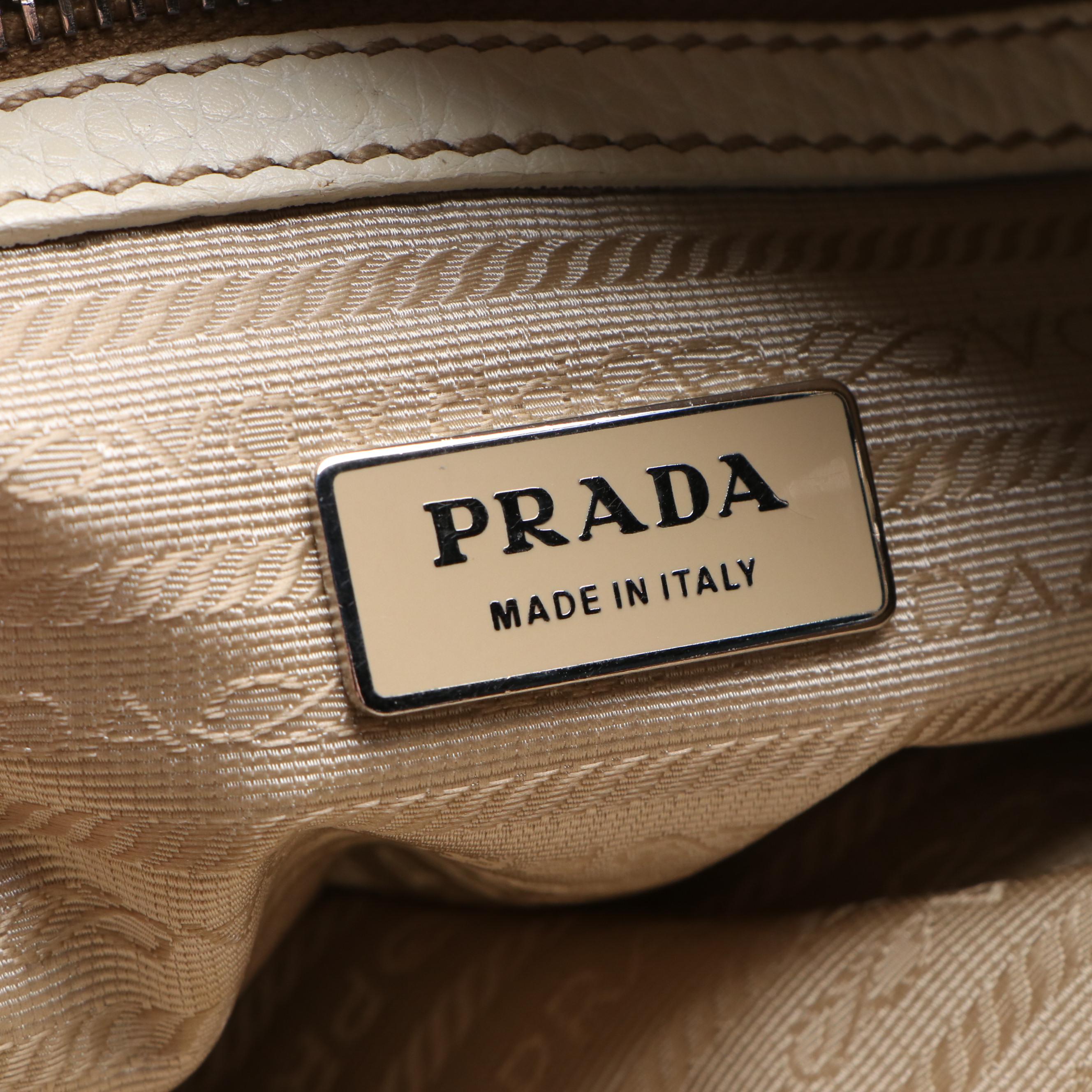 Prada White Leather Shoulder Bag