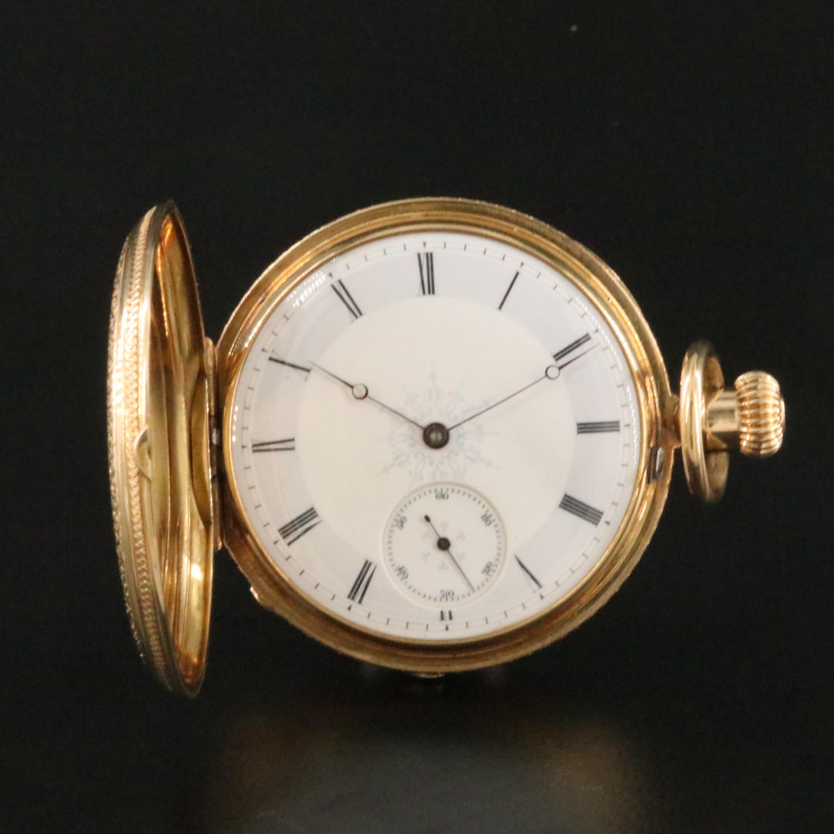 Vintage 18K Tiffany & Co. Hunting Case Pocket Watch