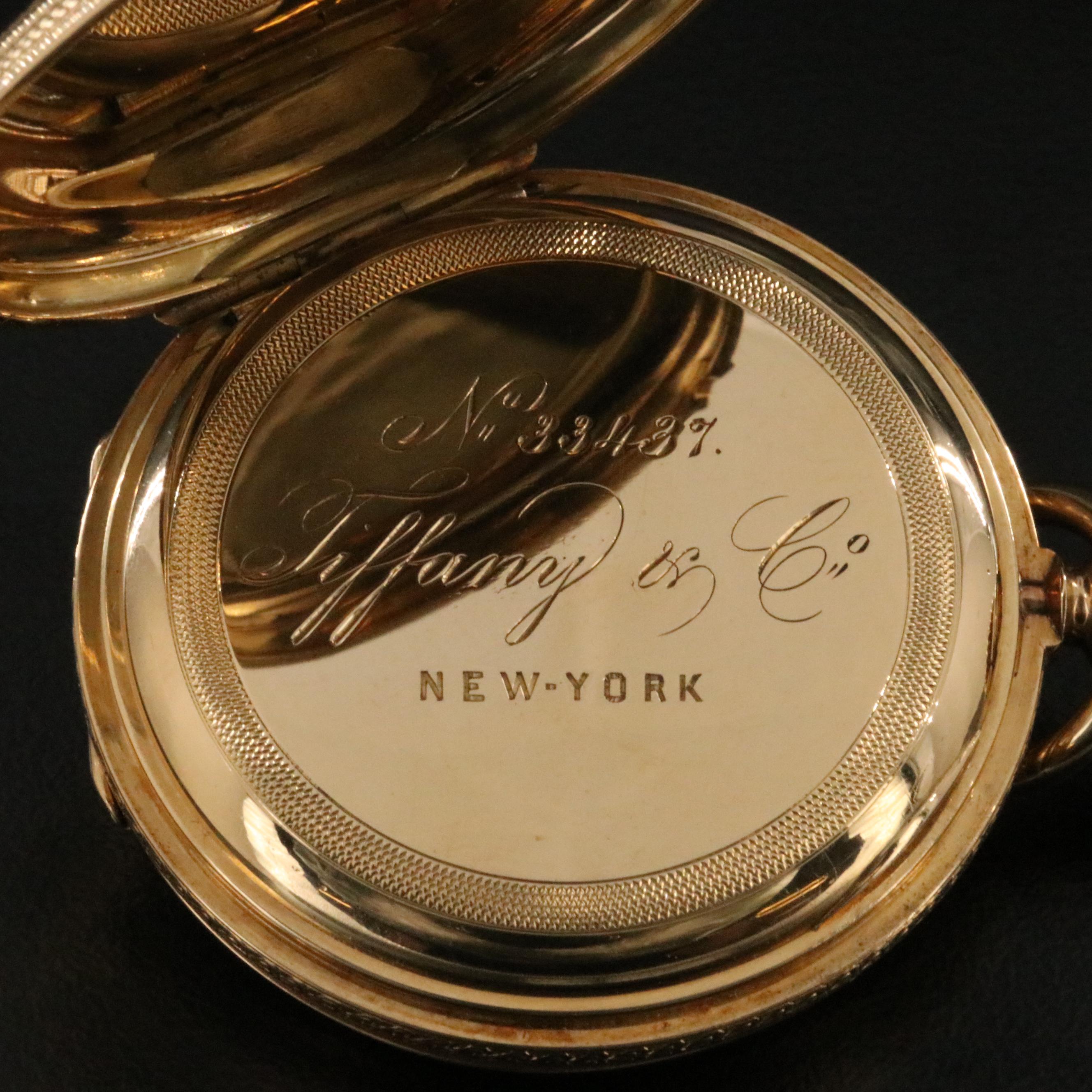 Vintage 18K Tiffany & Co. Hunting Case Pocket Watch