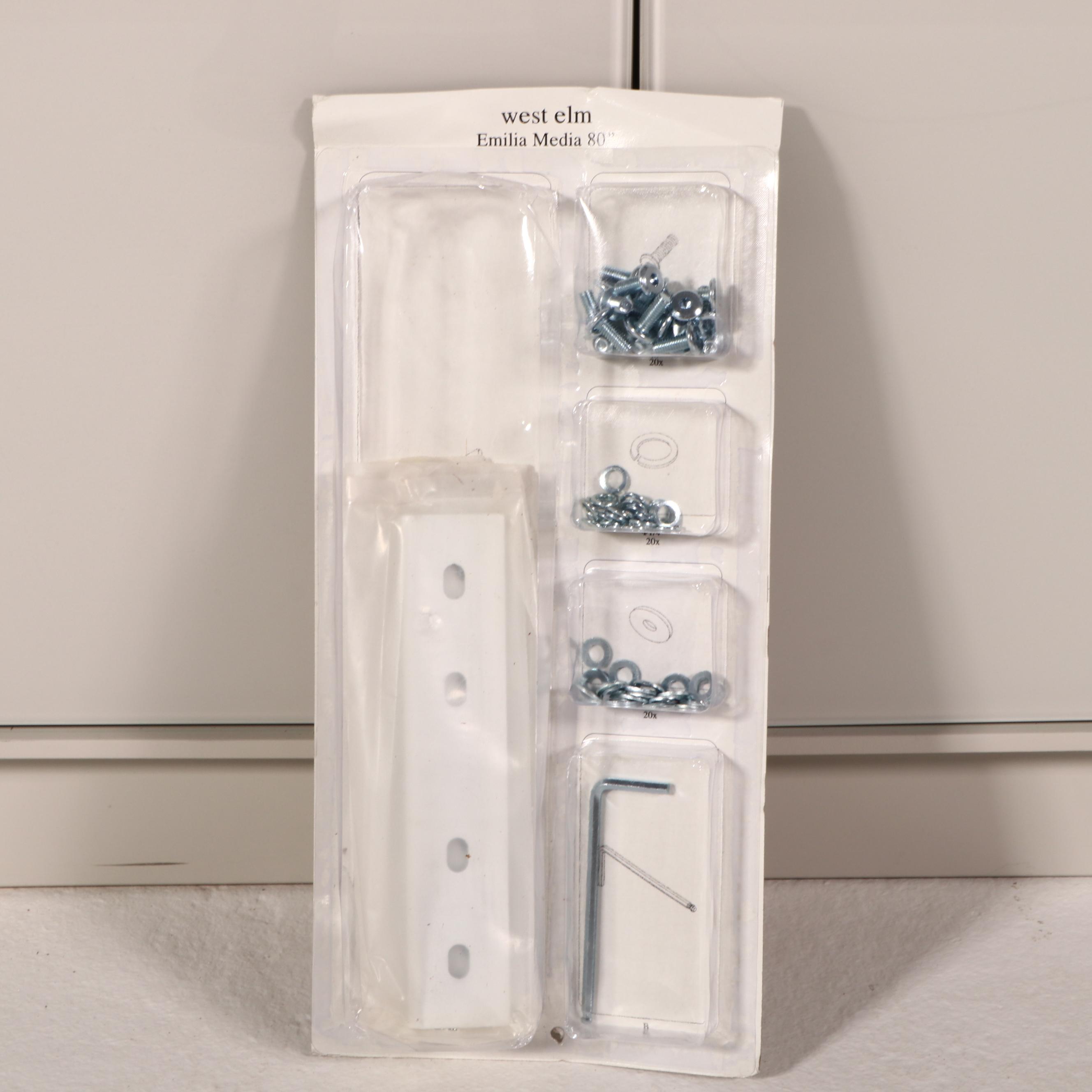 West Elm "Emilia" Media Console with Glass Facade in Haze Lacquer Finish