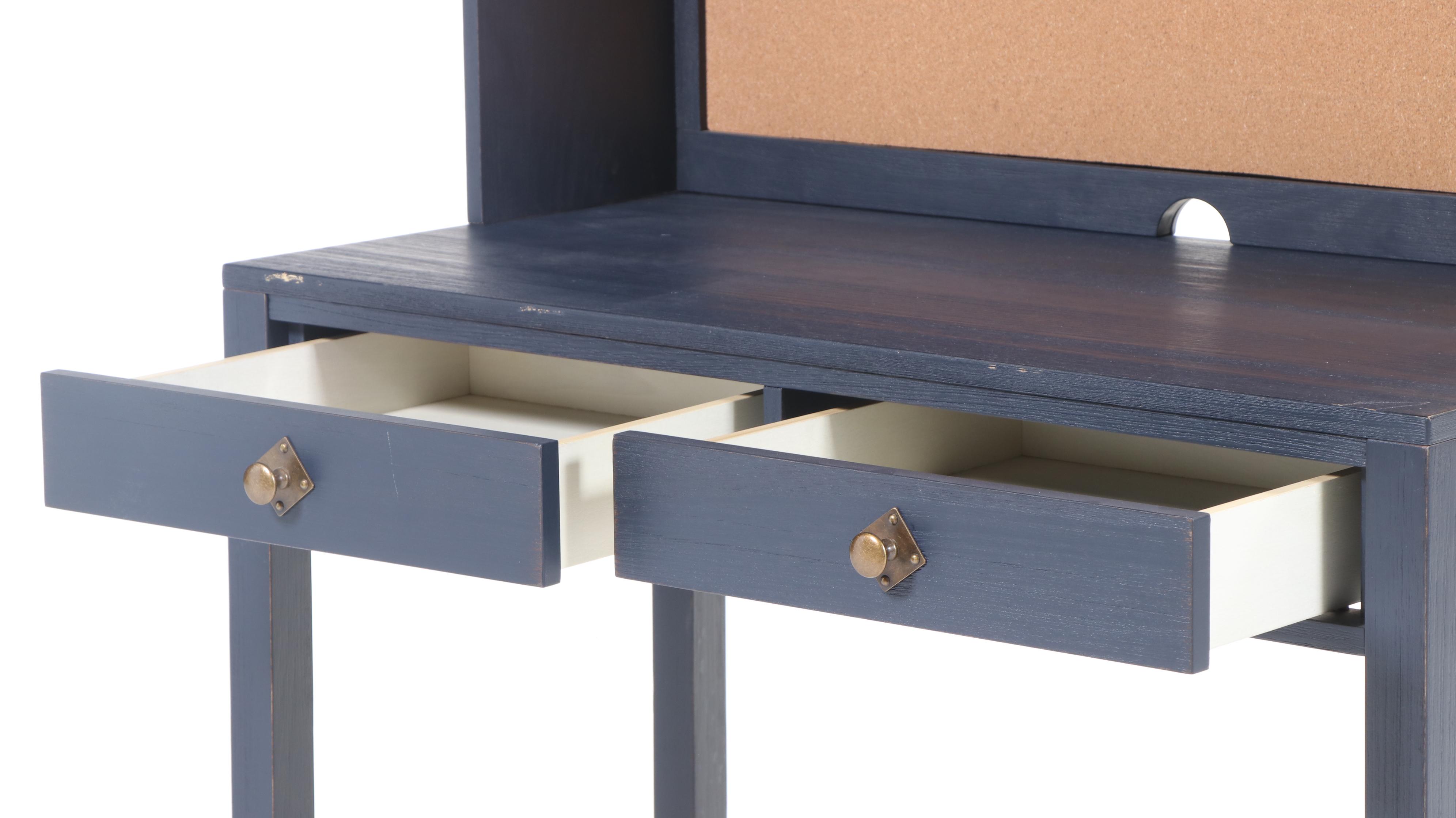 Pottery Barn Kids "Charlie" Writing Desk with Hutch in Weathered Navy Finish