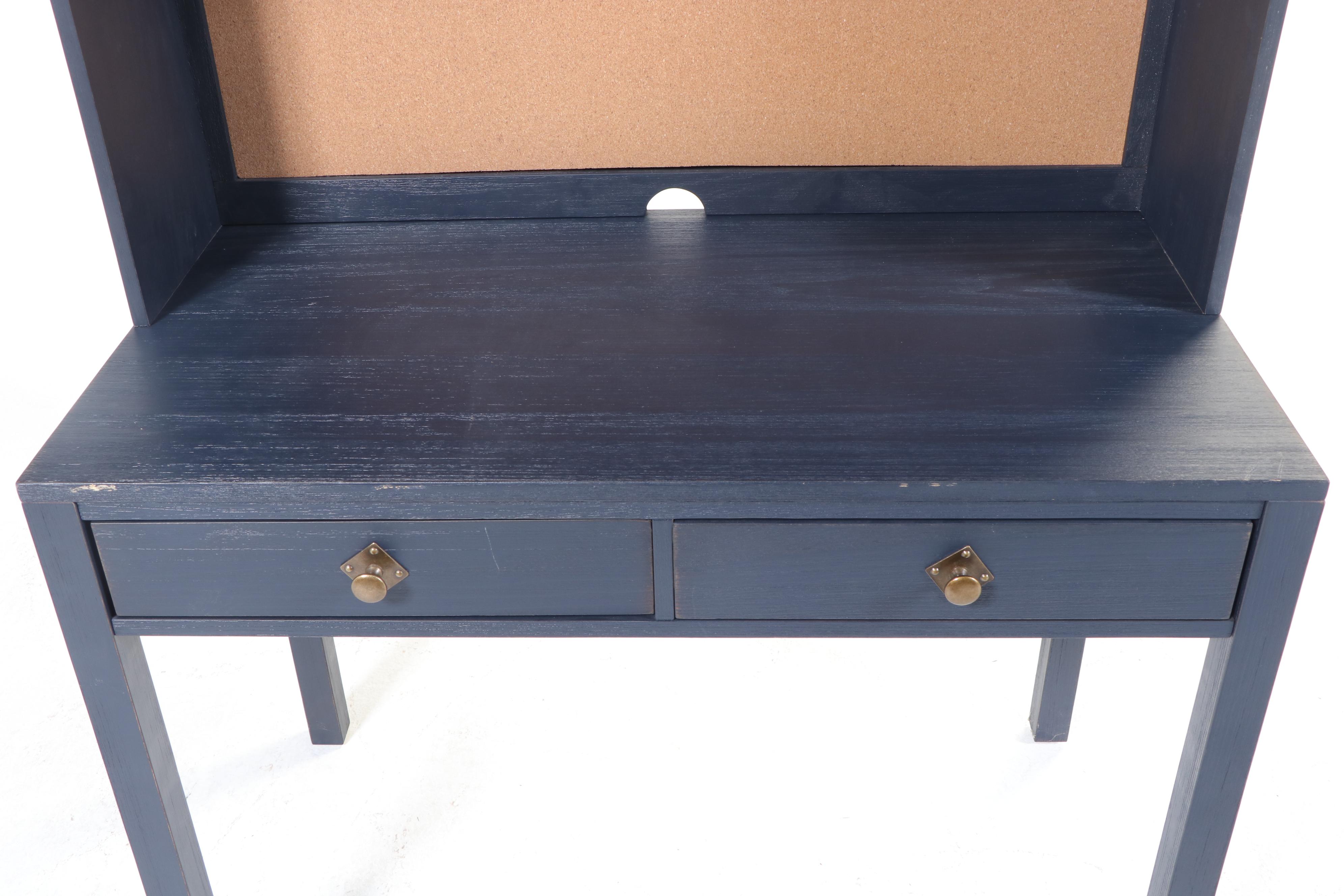 Pottery Barn Kids "Charlie" Writing Desk with Hutch in Weathered Navy Finish