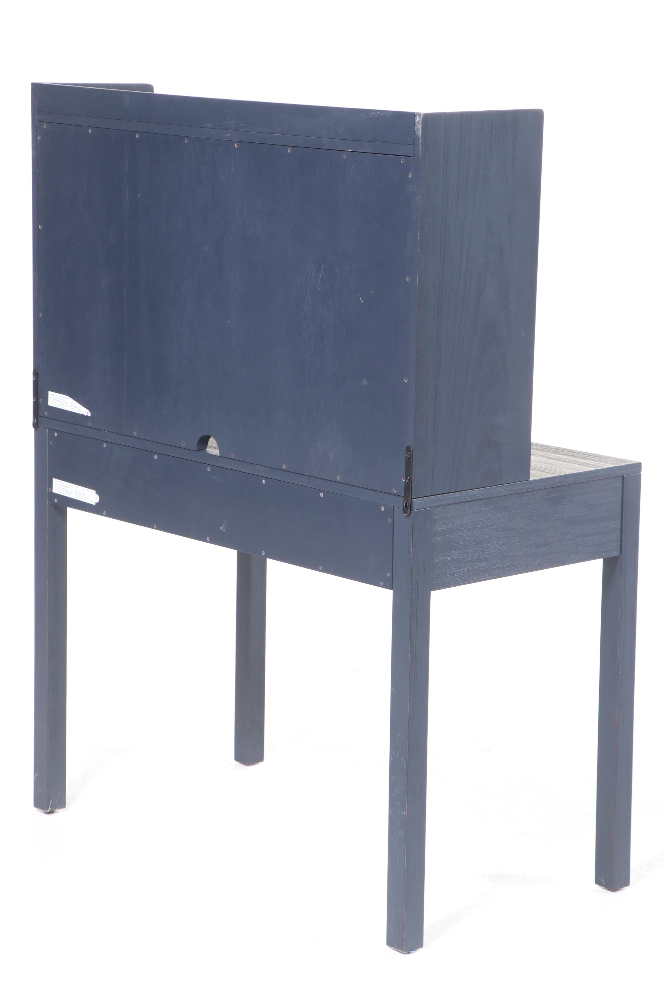 Pottery Barn Kids "Charlie" Writing Desk with Hutch in Weathered Navy Finish