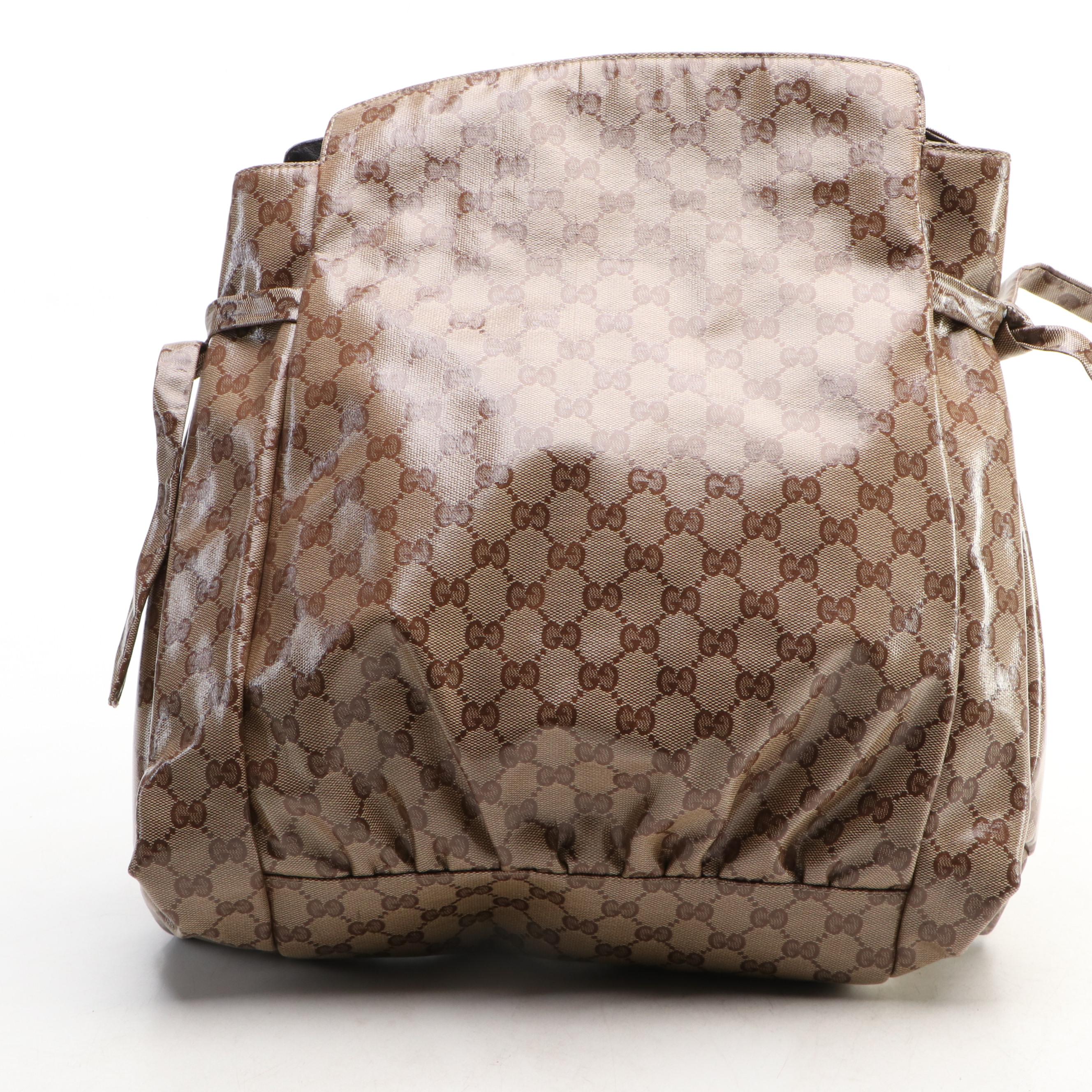 Gucci Hysteria Hobo Bag in Beige Crystal GG Monogram Canvas