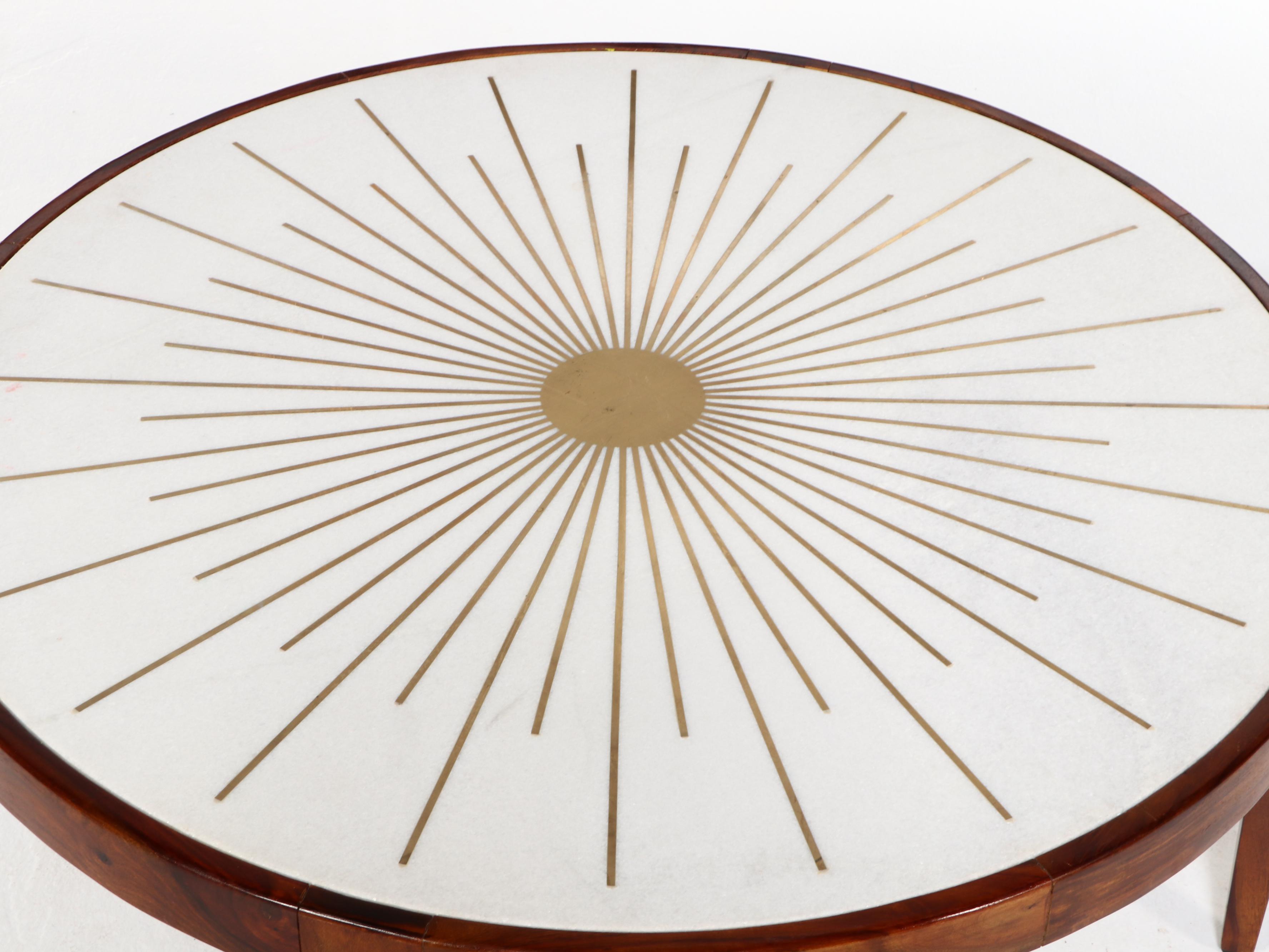 Anthropologie Brass Starburst Round Coffee Table