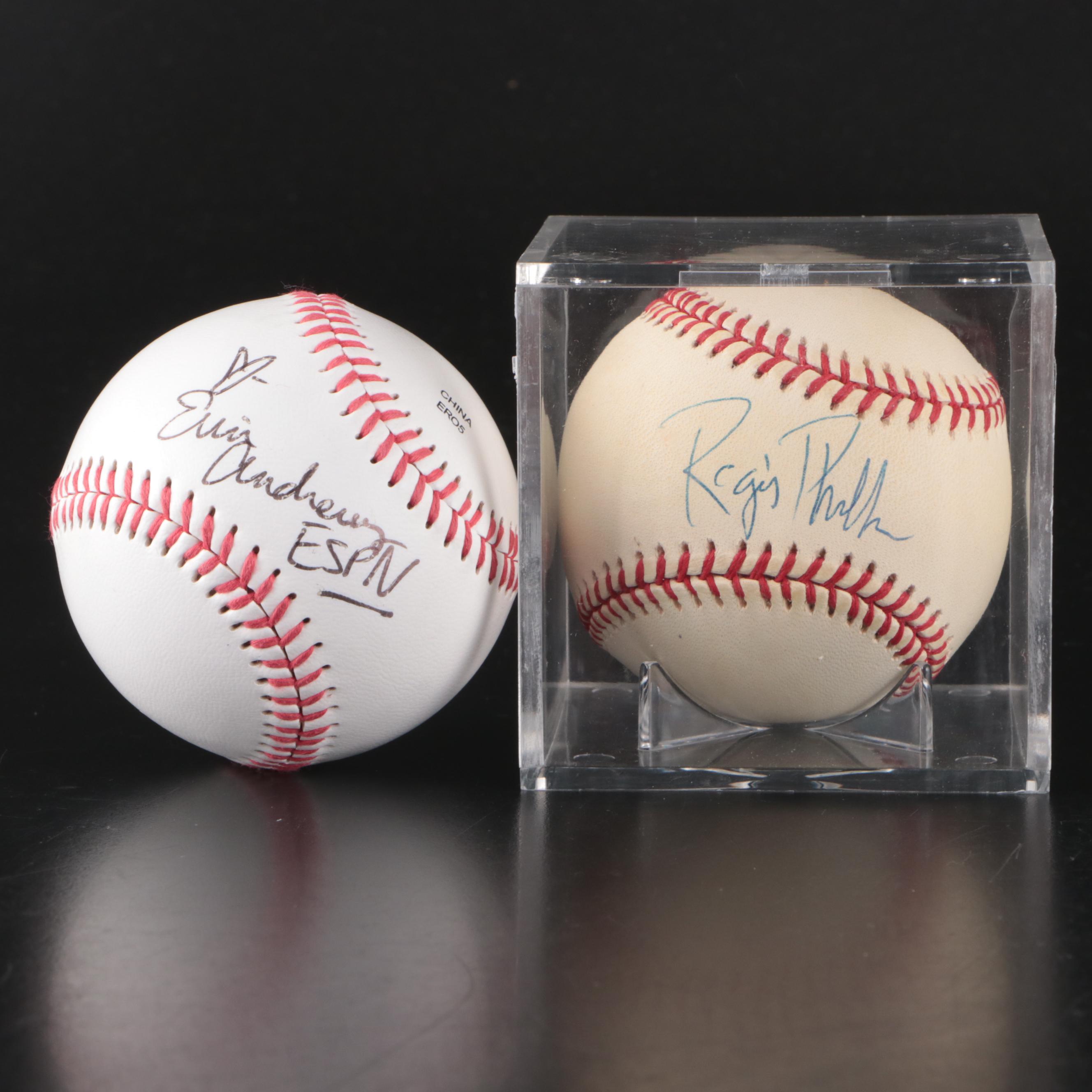 Erin Andrews and Regis Philbin Signed Rawlings Baseballs