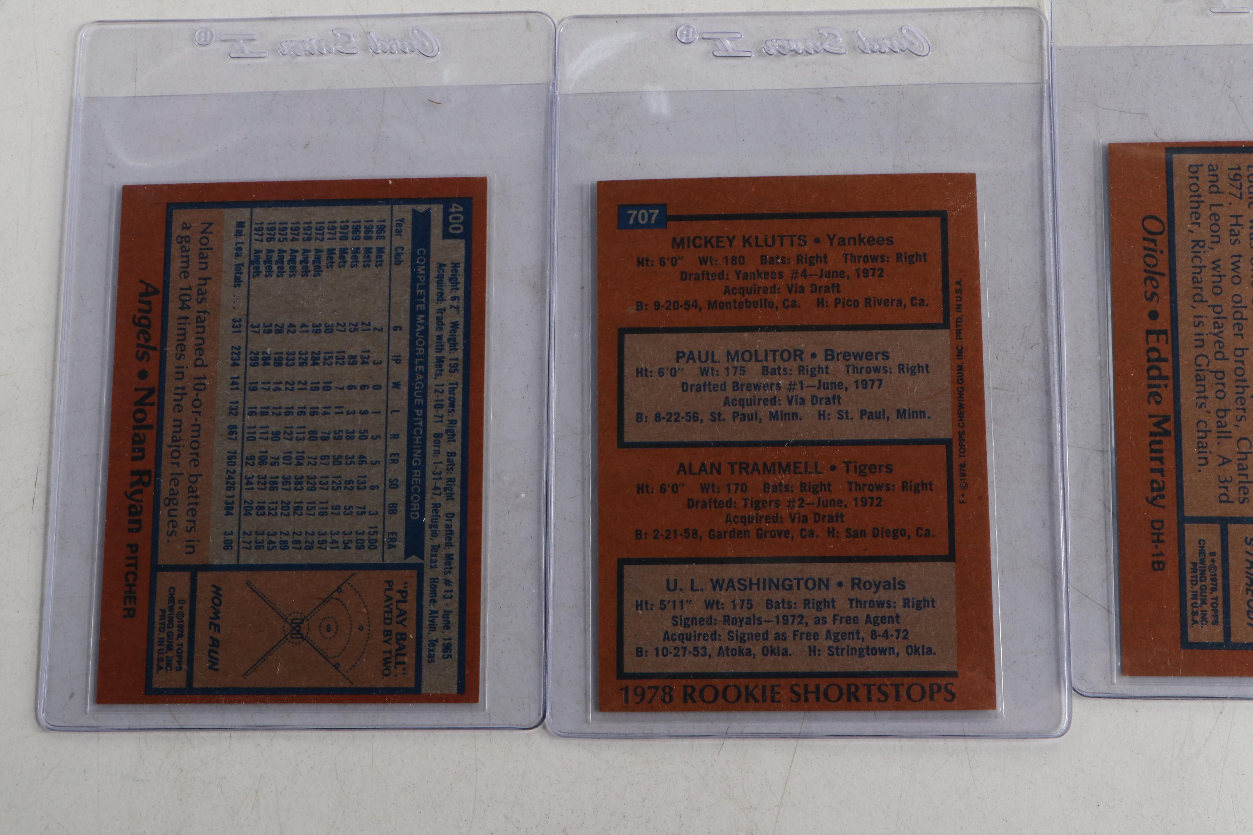 1978, 1980, and 1982 Topps Baseball Cards Sets Featuring Rickey Henderson Rookie