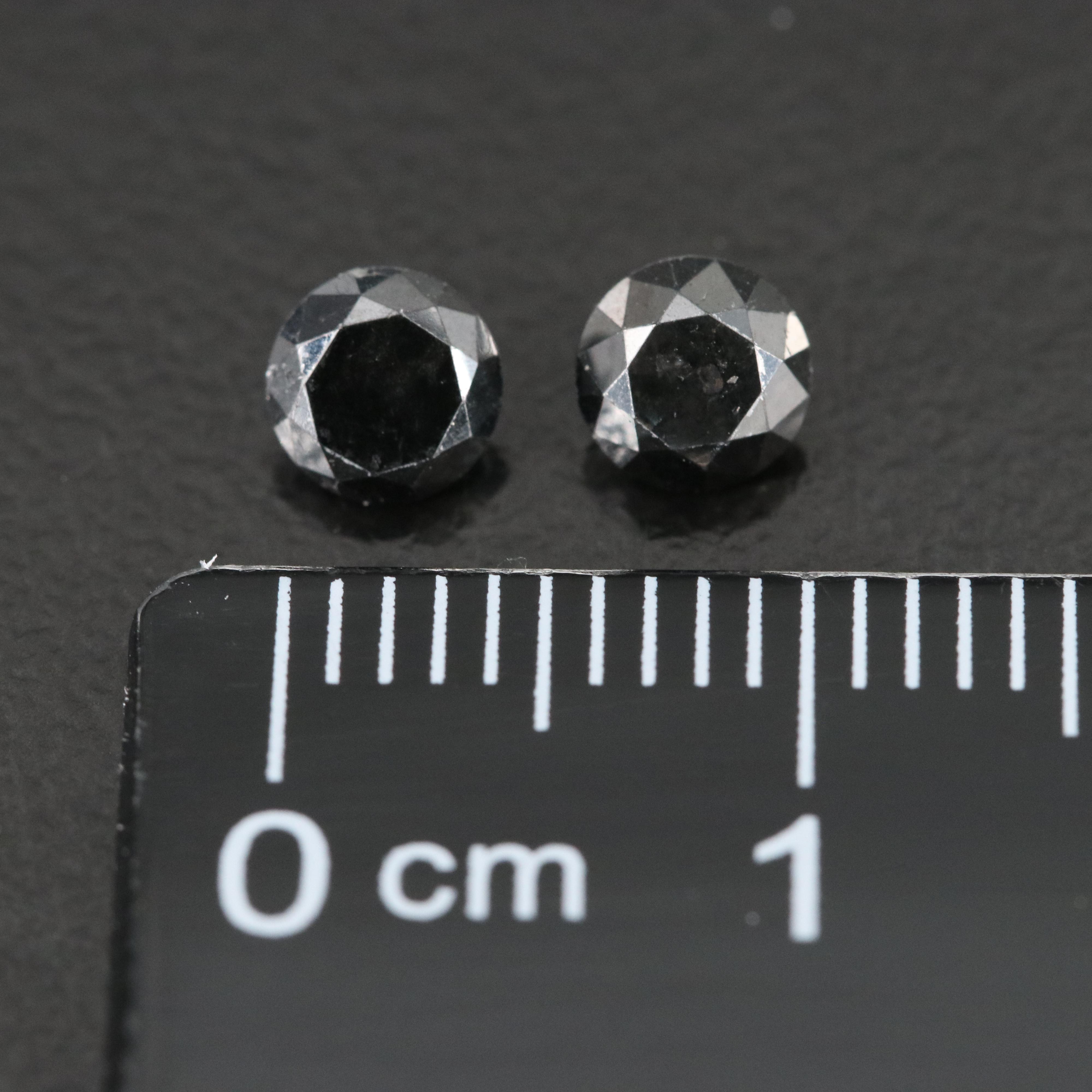 Loose 0.86 CTW Fancy Black Matched Pair Diamonds