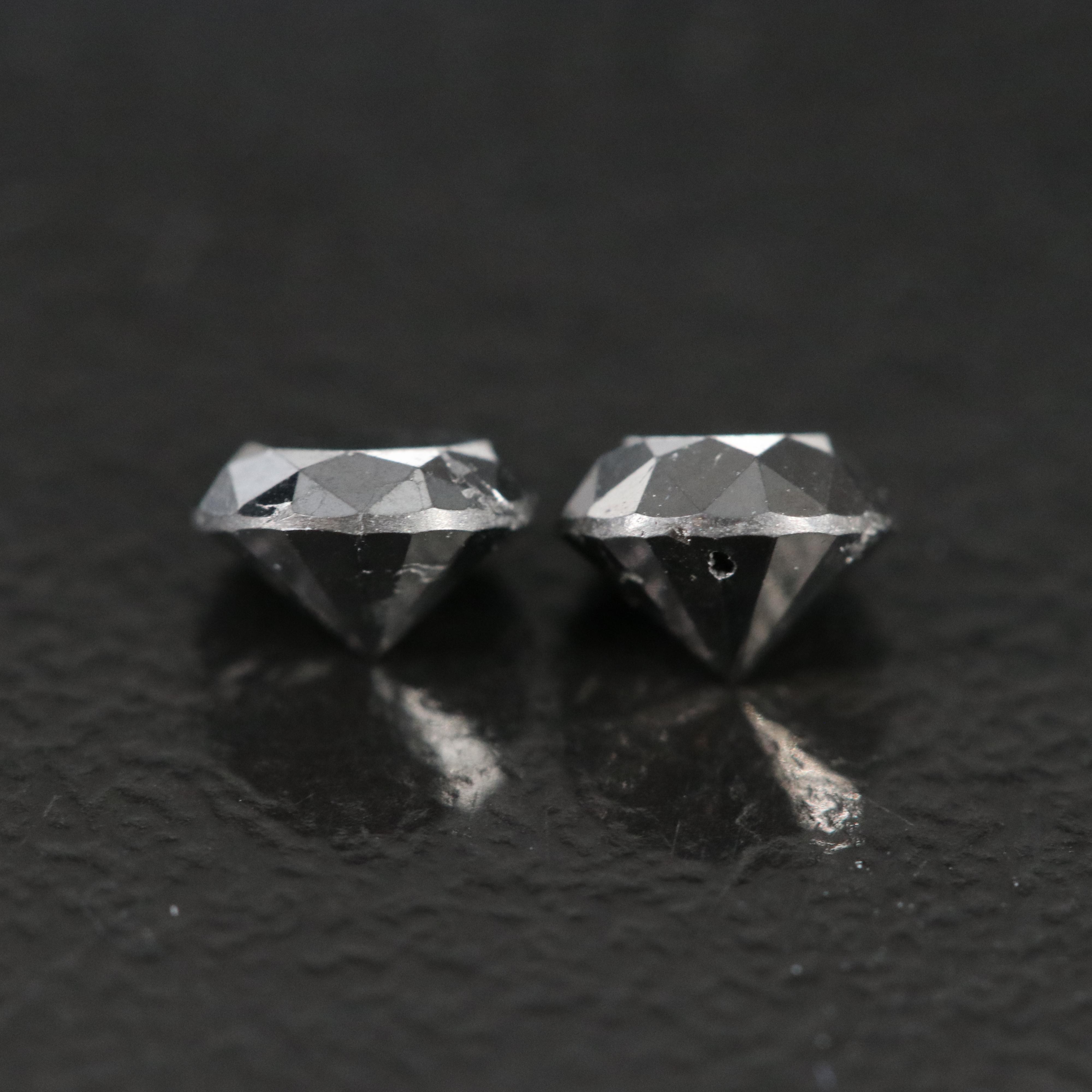 Loose 0.86 CTW Fancy Black Matched Pair Diamonds